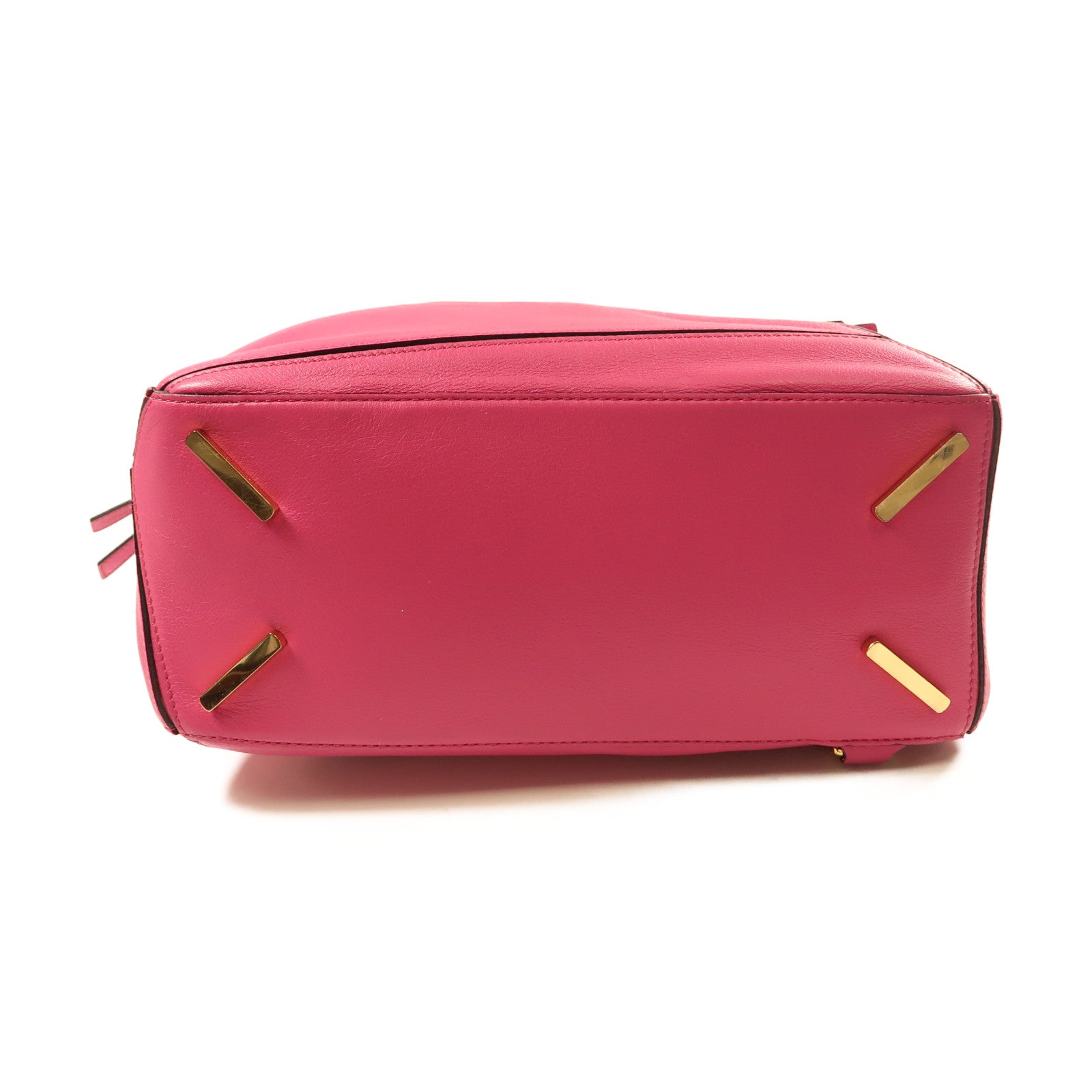 LOEWE 牛皮皮革Puzzle Medium金扣肩背袋粉紅色