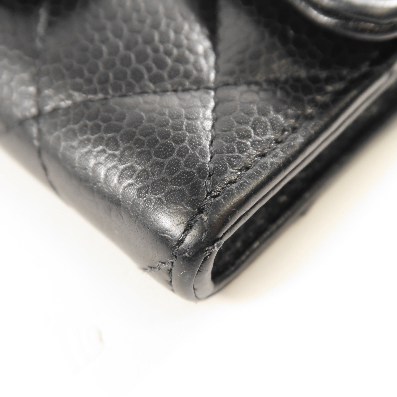 CHANEL 牛皮皮革Card Case銀扣卡片套