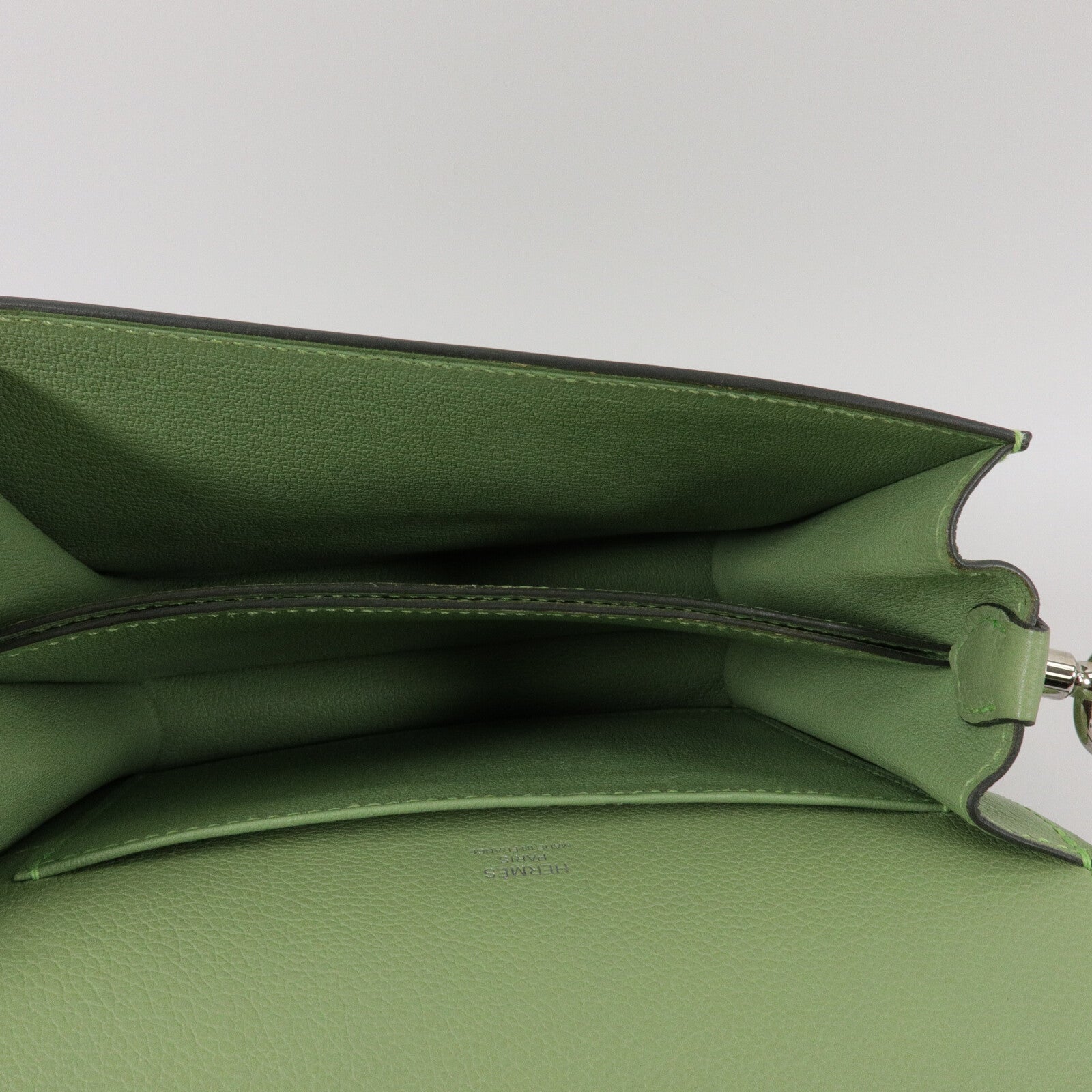 HERMES Evercolor皮革Mini Roulis肩背袋Vert Criguet