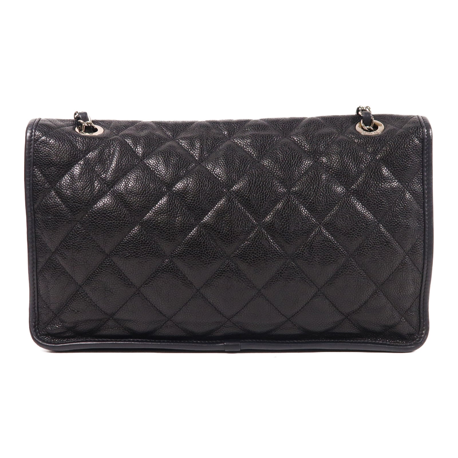CHANEL 牛皮皮革Shoulder Bag銀扣鏈帶肩背袋