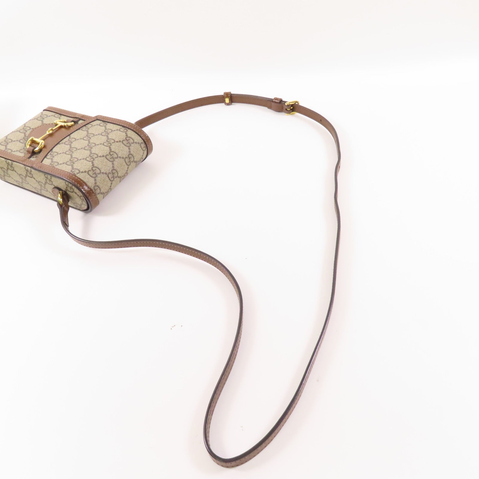 GUCCI 塗層帆布Horsebit 1955 Mini Bag金扣肩背袋