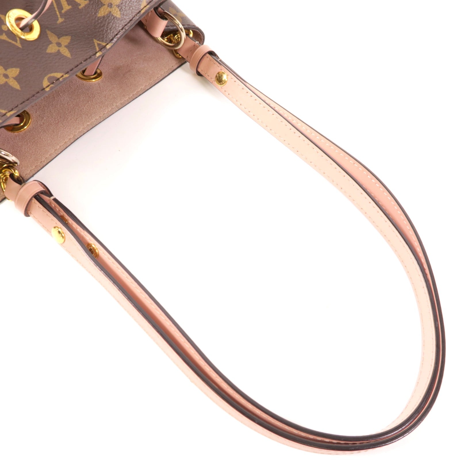 LOUIS VUITTON Monogram Neo Noe金扣手挽肩背兩用袋棕色/粉紅色