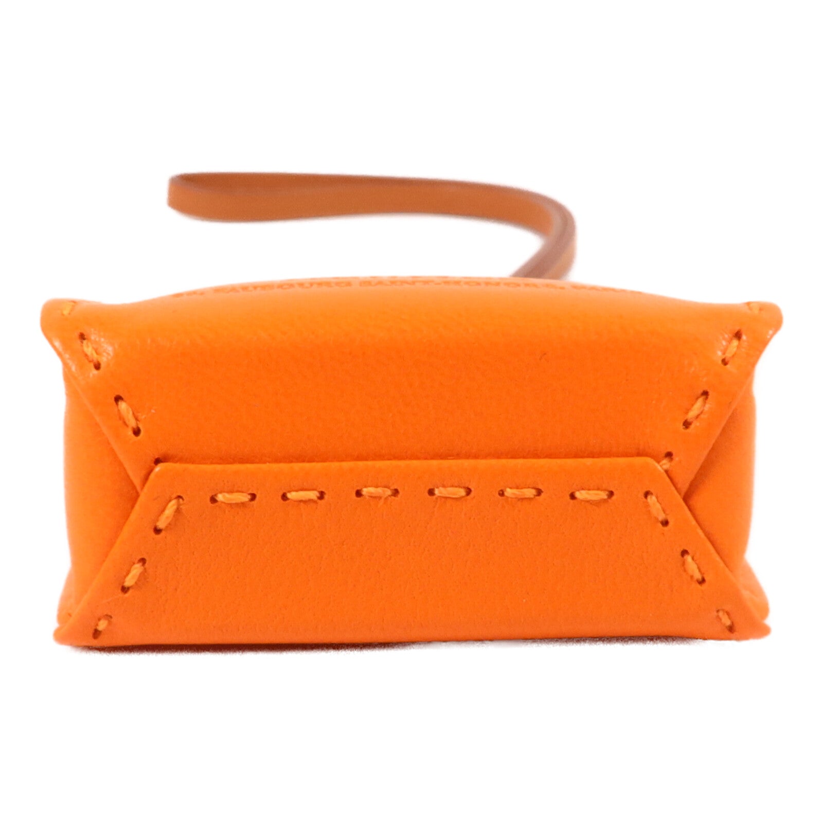 HERMES Milo/Swift皮革Sac Orange Bag Charm掛飾Orange