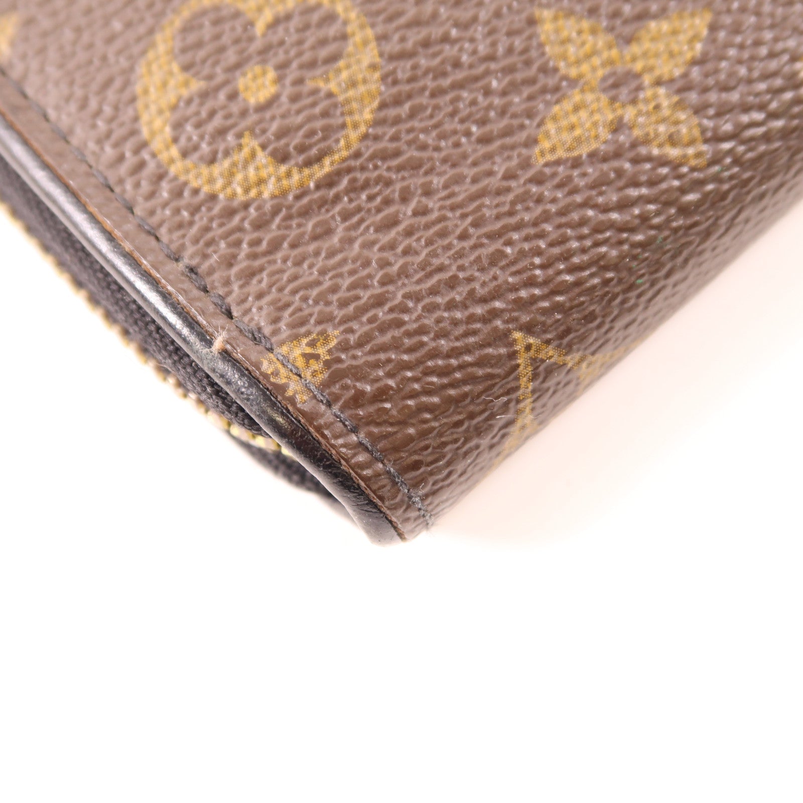 LOUIS VUITTON Monogram Zippy Wallet金扣長錢包棕色/黑色