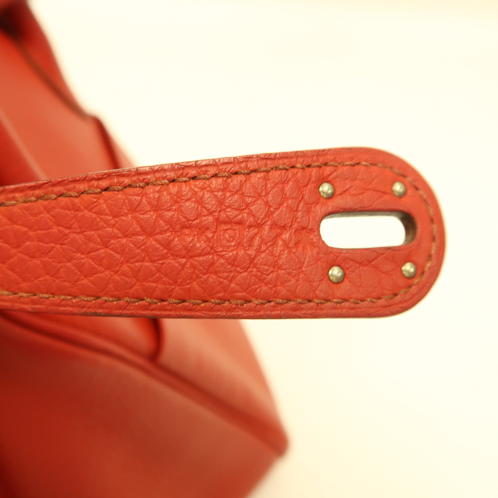 HERMES 【激減優惠】Clemence皮革Lindy 30銀扣手挽肩背兩用袋胭脂紅色