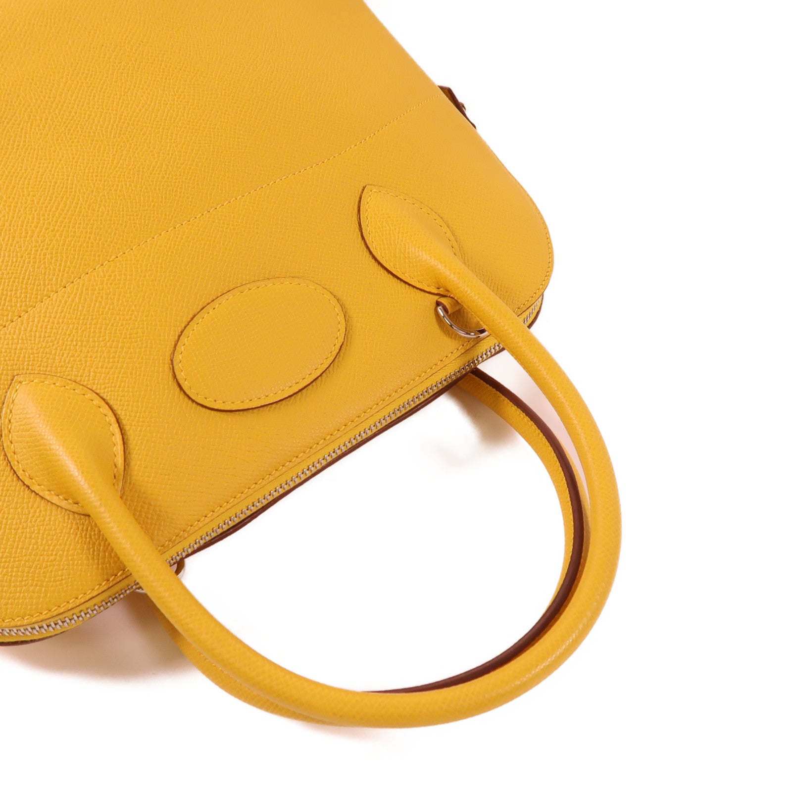 HERMES Epsom皮革Bolide 31銀扣手挽袋Jaune Ambre