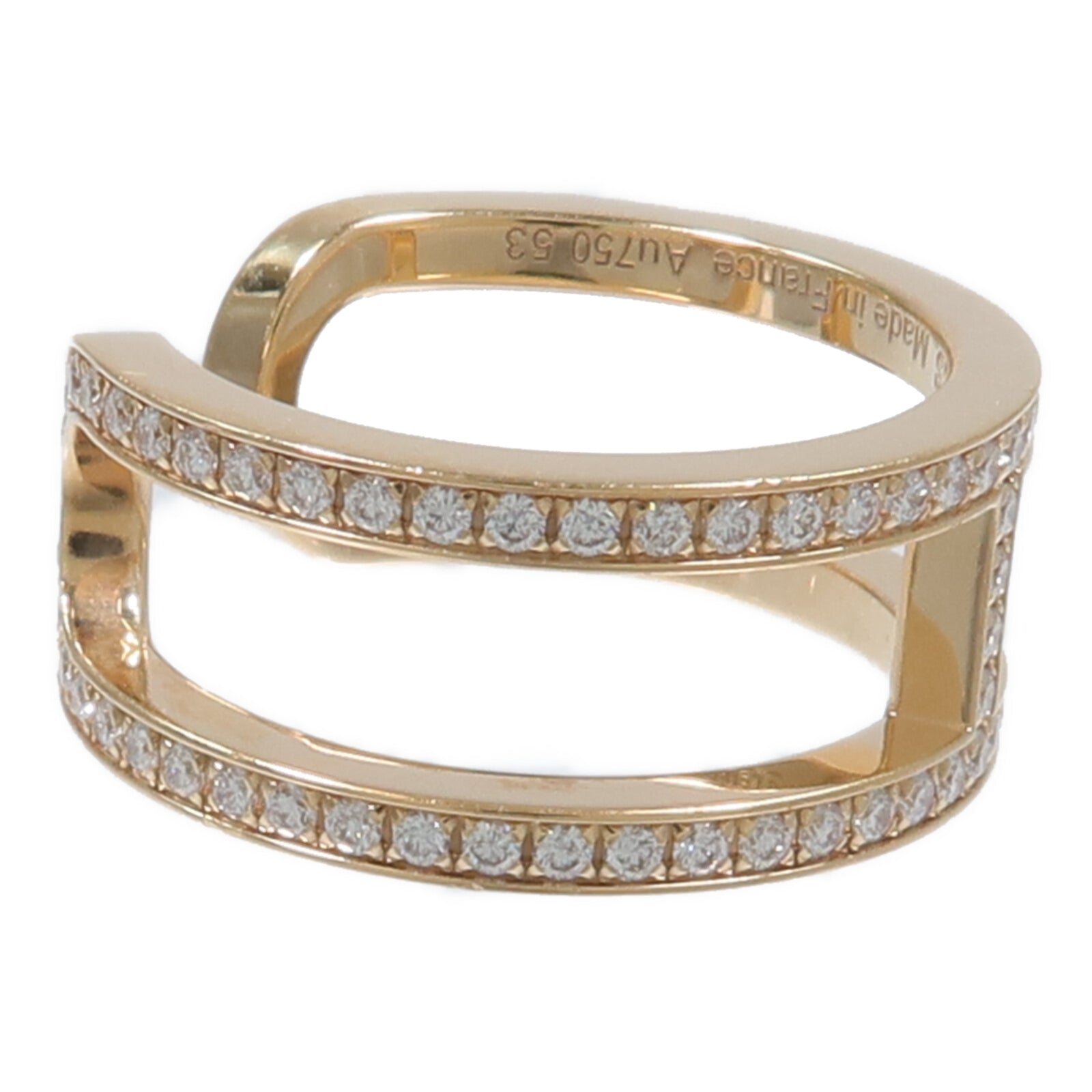 HERMES 18K玫瑰金Ever Chaine d'ancre Ring鑽石戒指