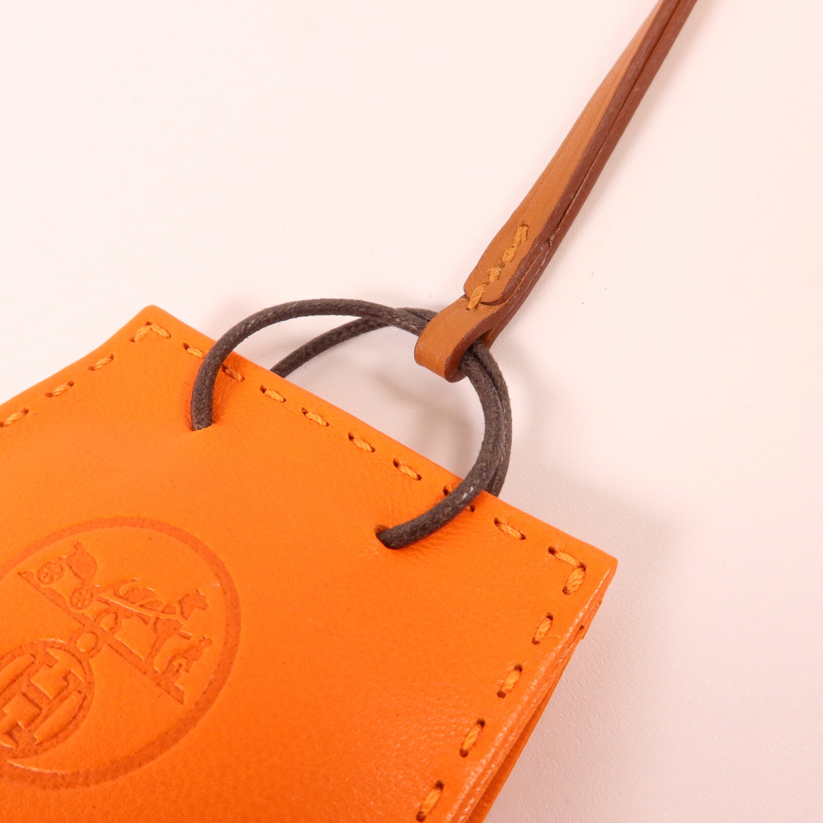 HERMES Milo/Swift皮革Sac Orange Bag Charm掛飾Orange
