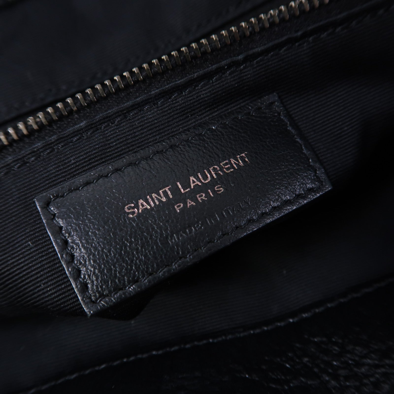 SAINT LAURENT 牛皮皮革Niki Medium Shopping Bag銀扣鏈帶手挽肩背兩用袋黑色