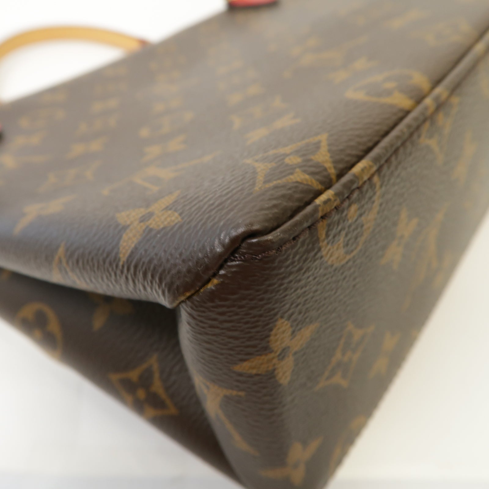 LOUIS VUITTON Monogram Marignan金扣手挽肩背兩用袋啡色/紅色