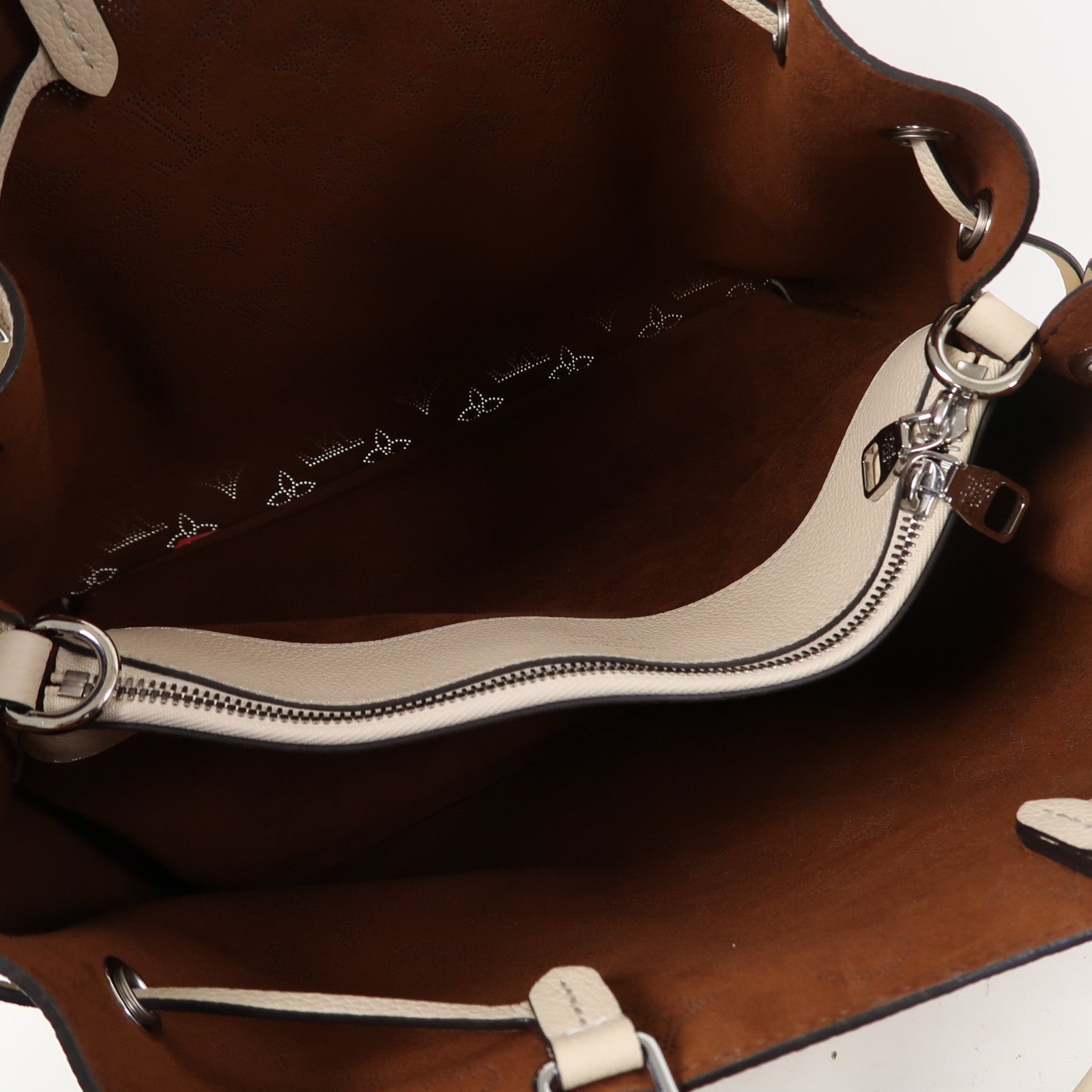 LOUIS VUITTON 【激減優惠】Mahina Bella Tote銀扣手挽肩背兩用袋米色