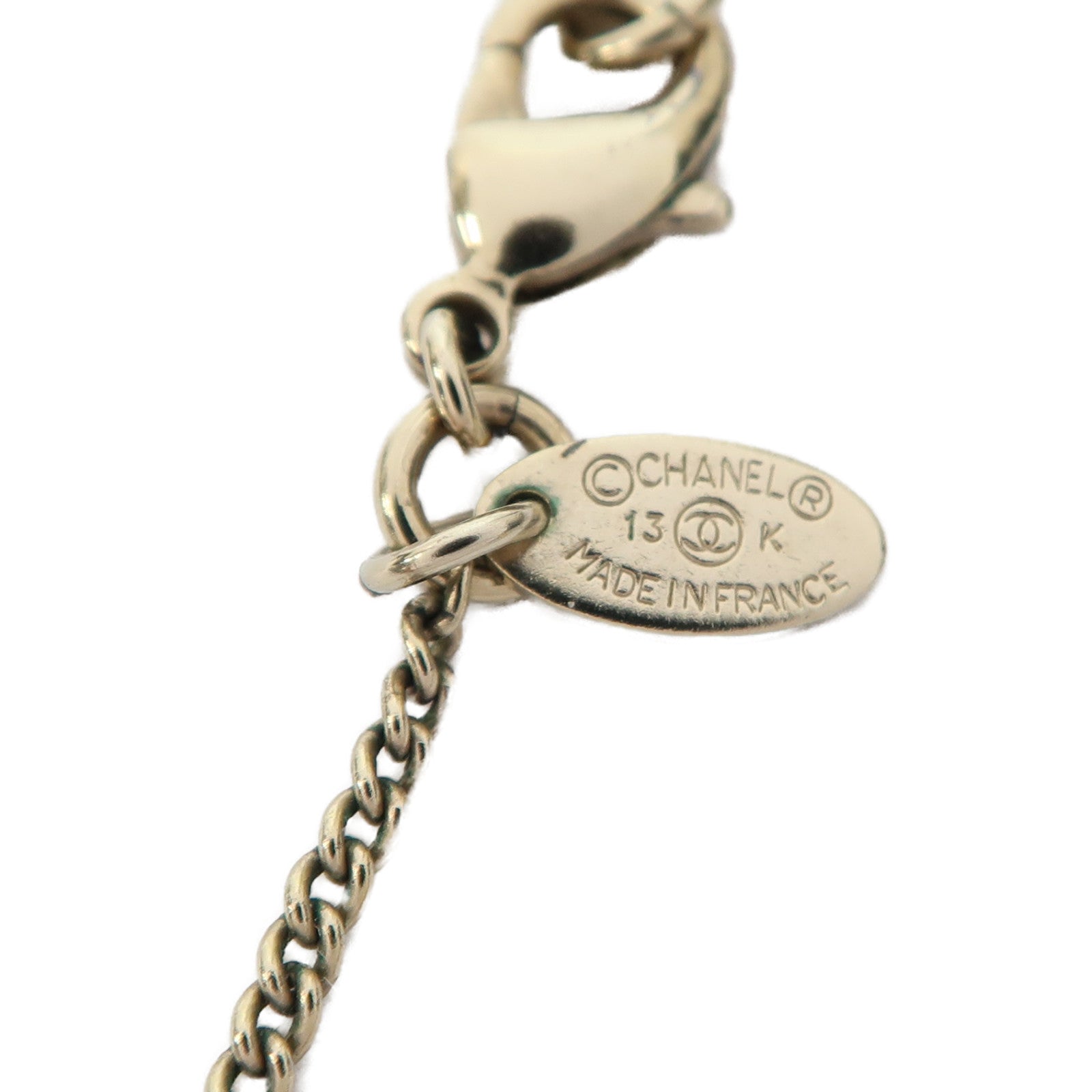 CHANEL 金屬Necklace項鍊黑色/白色