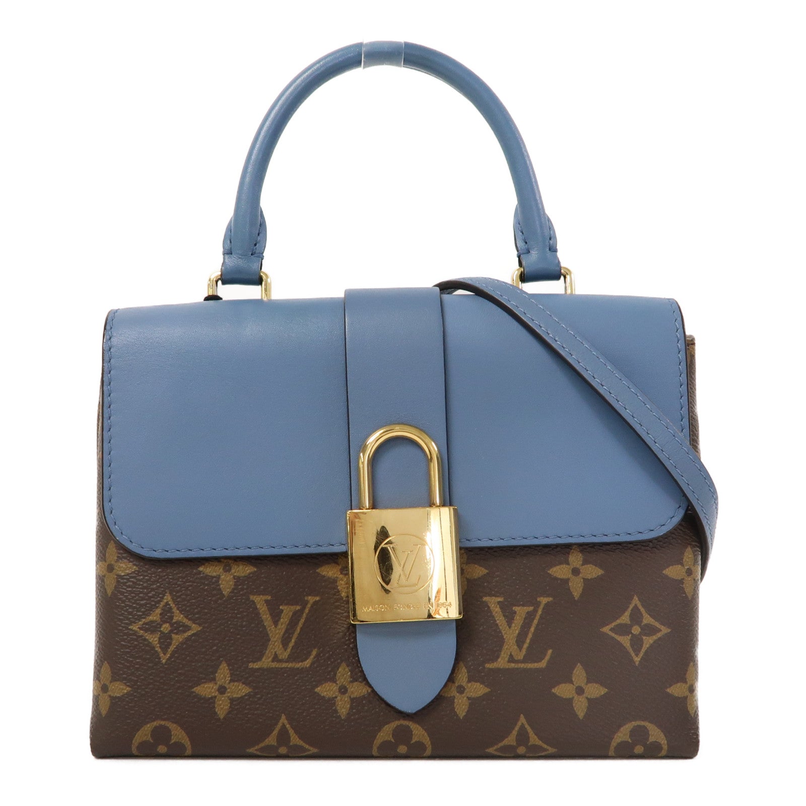 LOUIS VUITTON 【激減優惠】Monogram Locky BB金扣手挽肩背兩用袋藍色/啡色