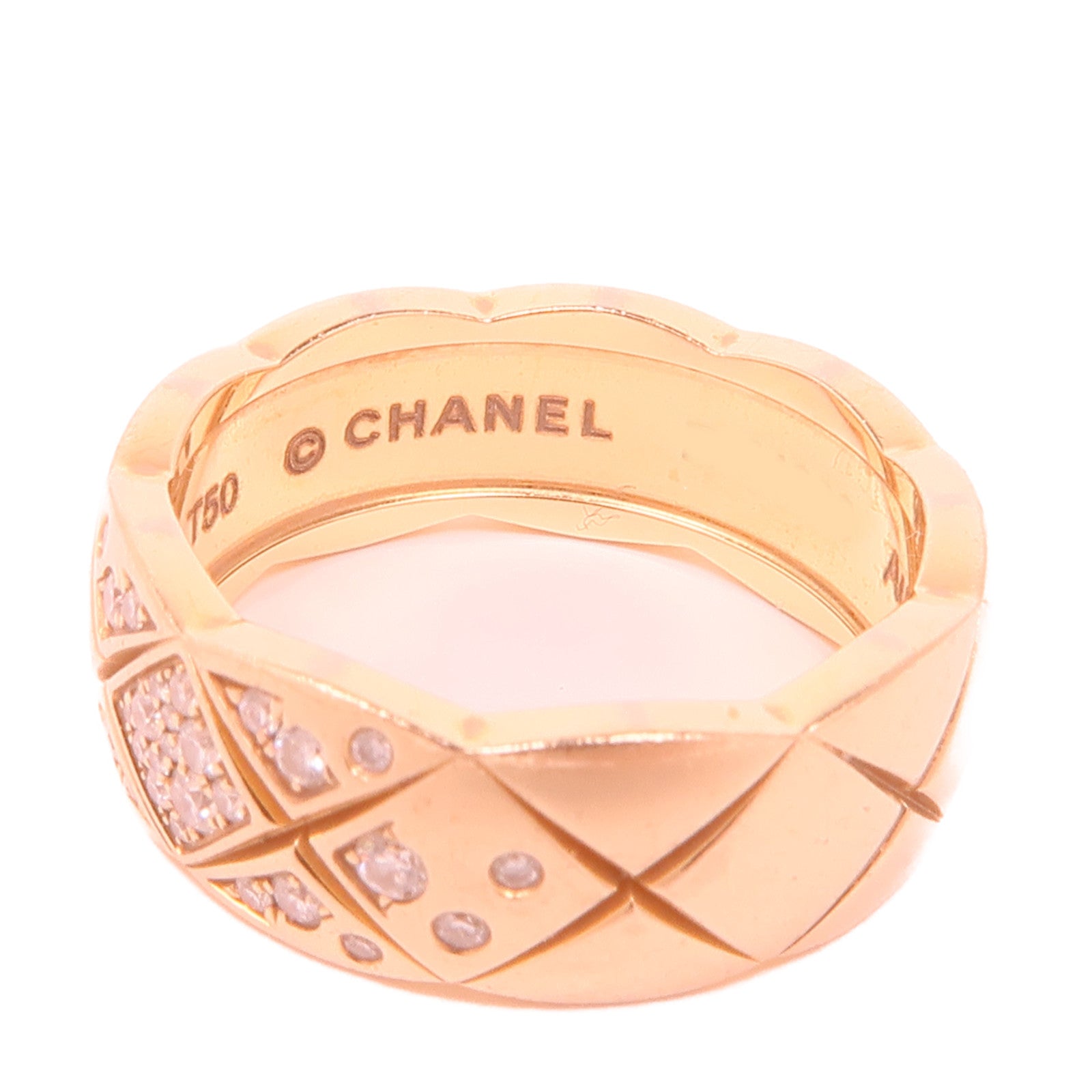 CHANEL 18K玫瑰金Coco Crush Diamond Ring鑽石戒指US#5/Chanel#50