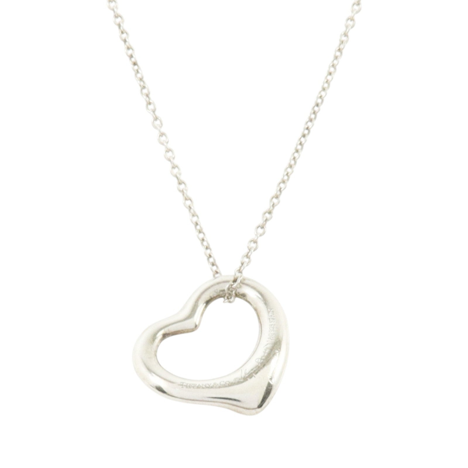 TIFFANY＆CO 925純銀Elsa Peretti Open Heart Necklace項鏈