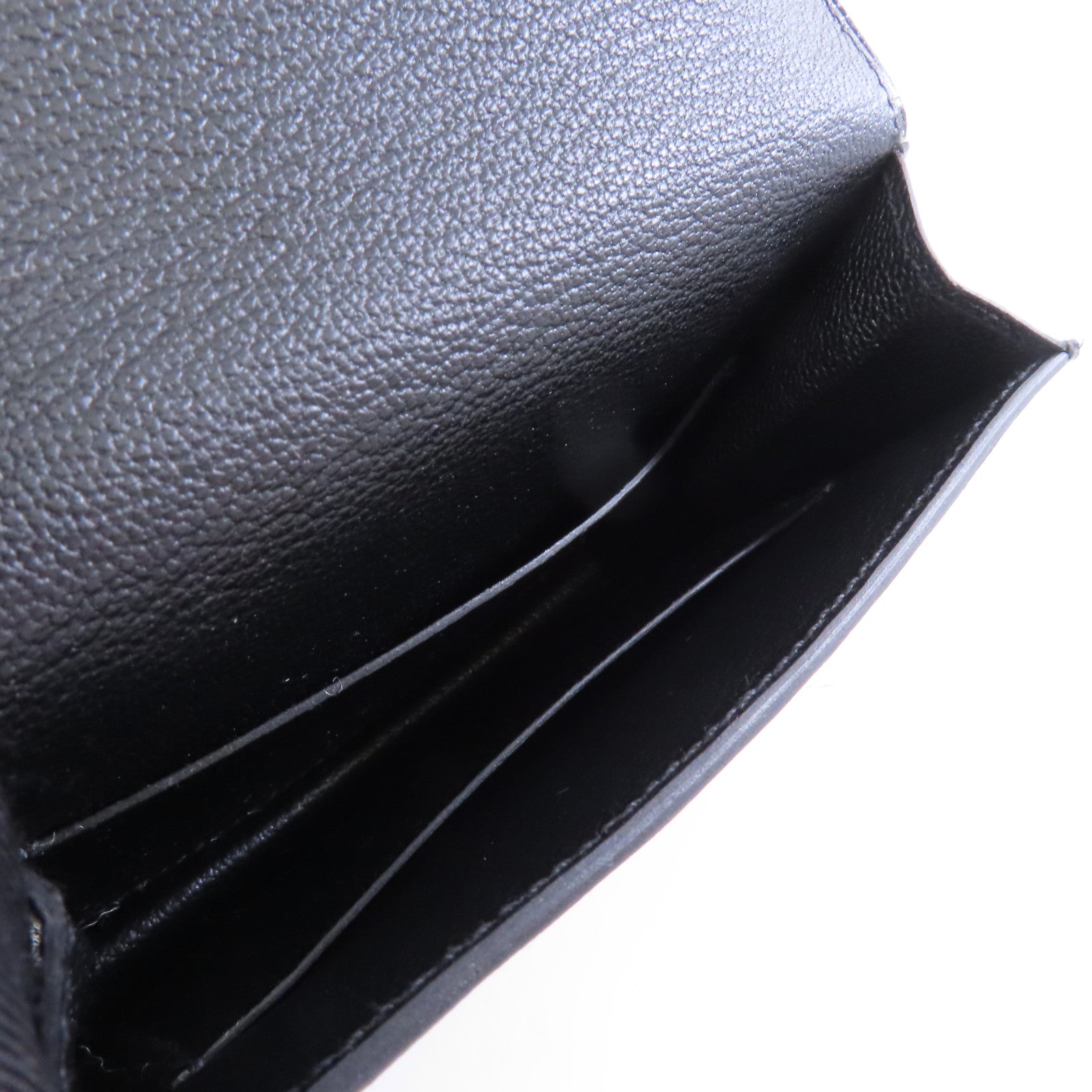 HERMES 【激減優惠】Chevre皮革Roulis Slim金扣錢包Noir/黑色