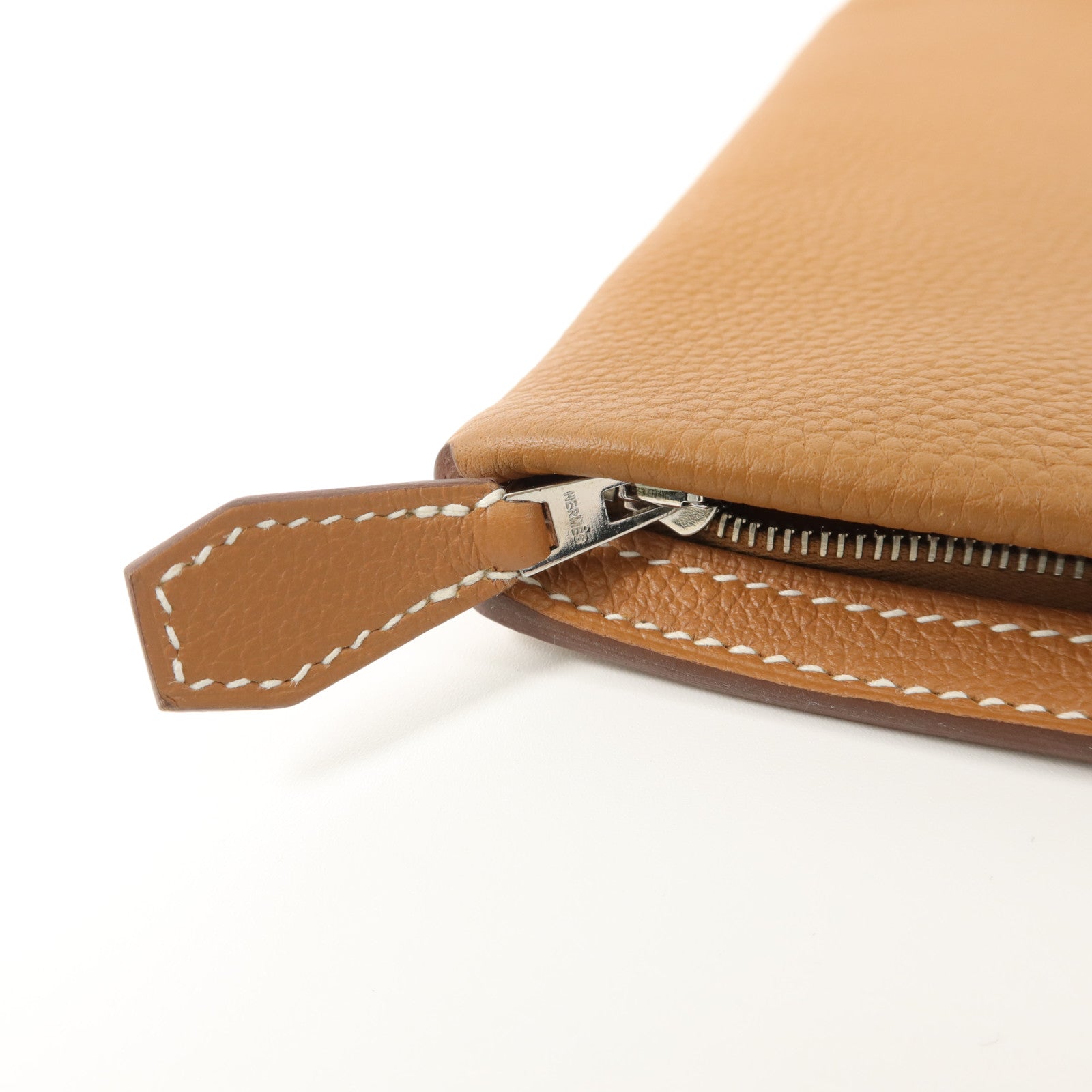 HERMES Togo/Evercolor皮革Manhattan Duo 35手拿包Gold