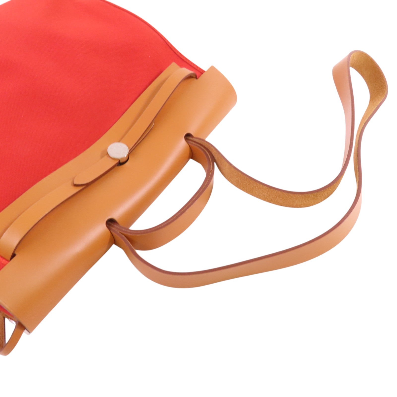 HERMES 帆布Herbag GM銀扣手挽肩背兩用袋