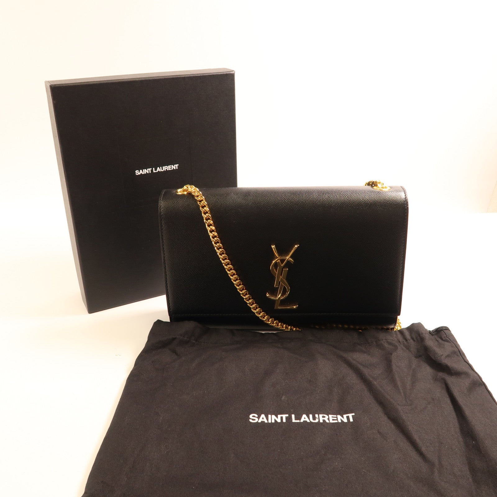 SAINT LAURENT 牛皮皮革Shoulder Bag金扣肩背袋