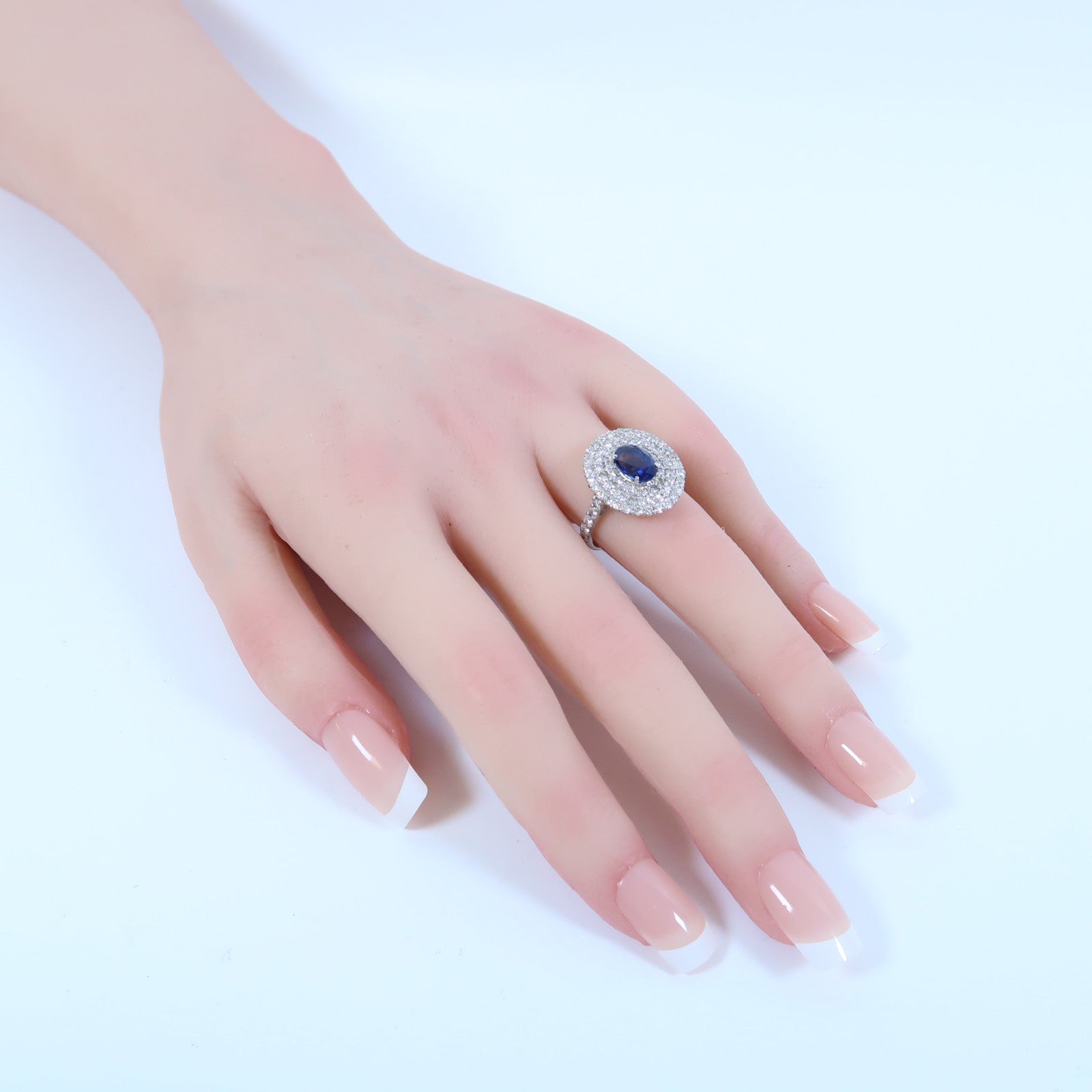 JEWELRY 【激減優惠】PT950鉑金Sapphire Ring 2.03ct藍寶石/1.53ct鑽石戒指US#6