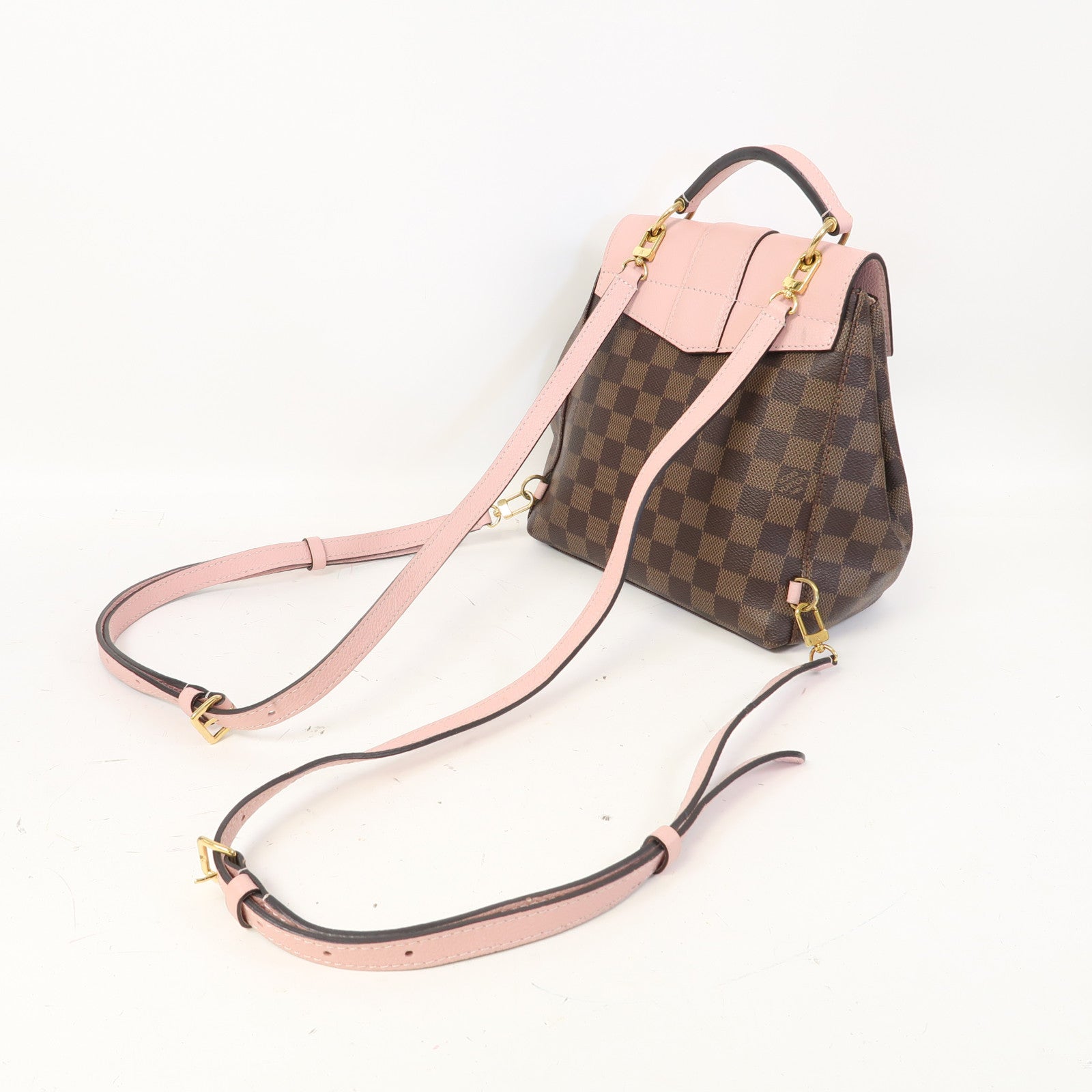 LOUIS VUITTON Damier Ebene Clapton金扣背包啡色