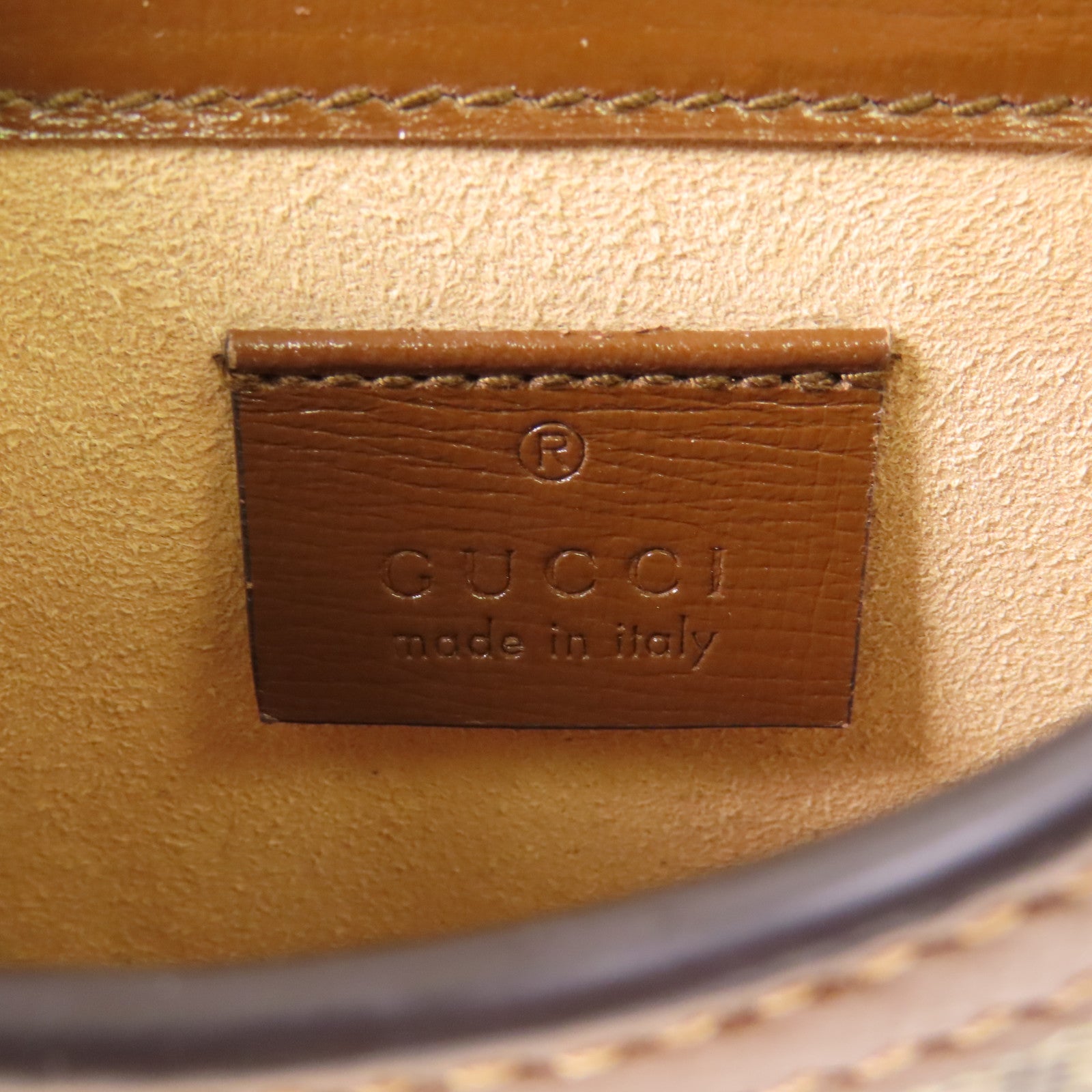 GUCCI 塗層帆布Horsebit 1955 Mini Bag金扣肩背袋