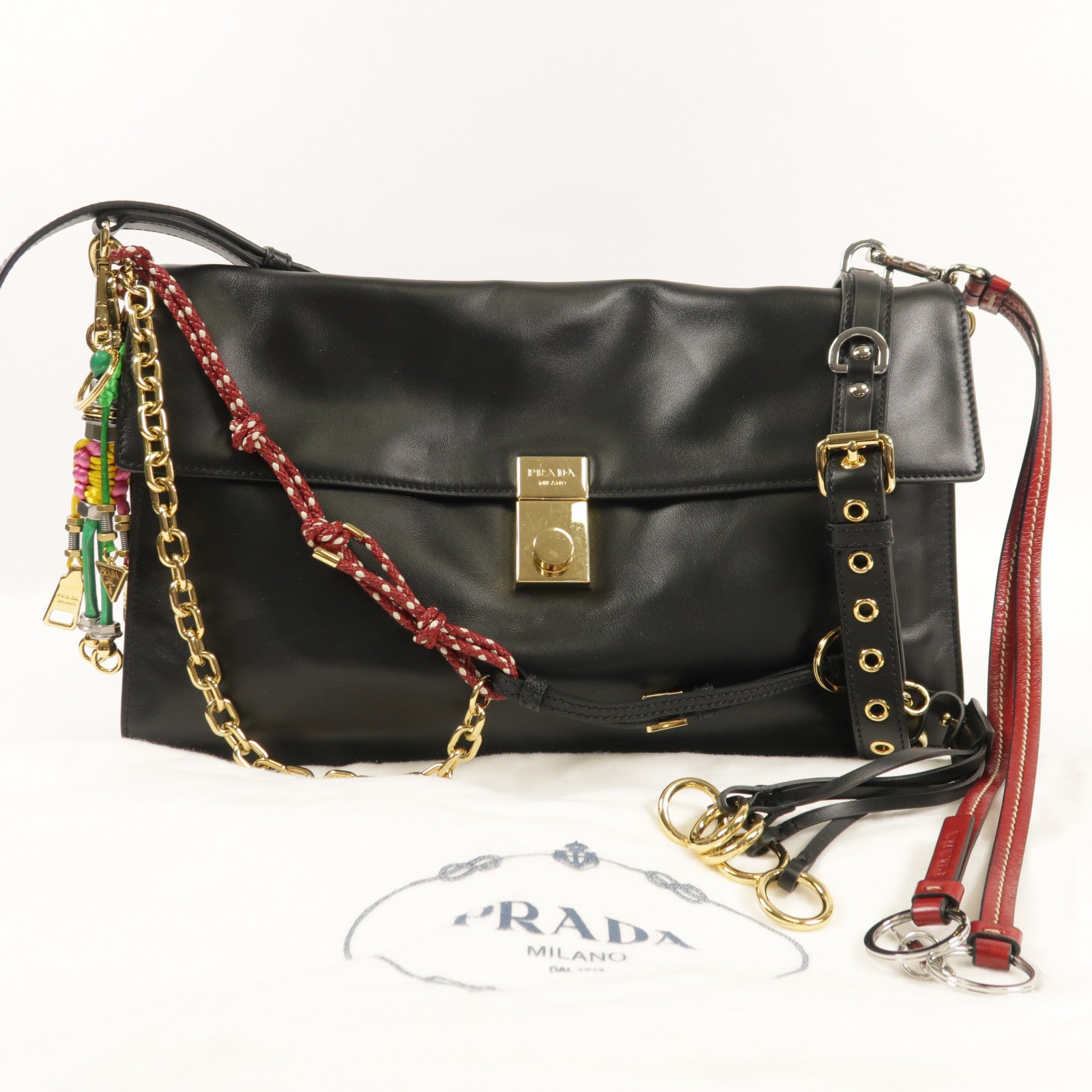 PRADA 牛皮皮革Soft Sound Large肩背袋