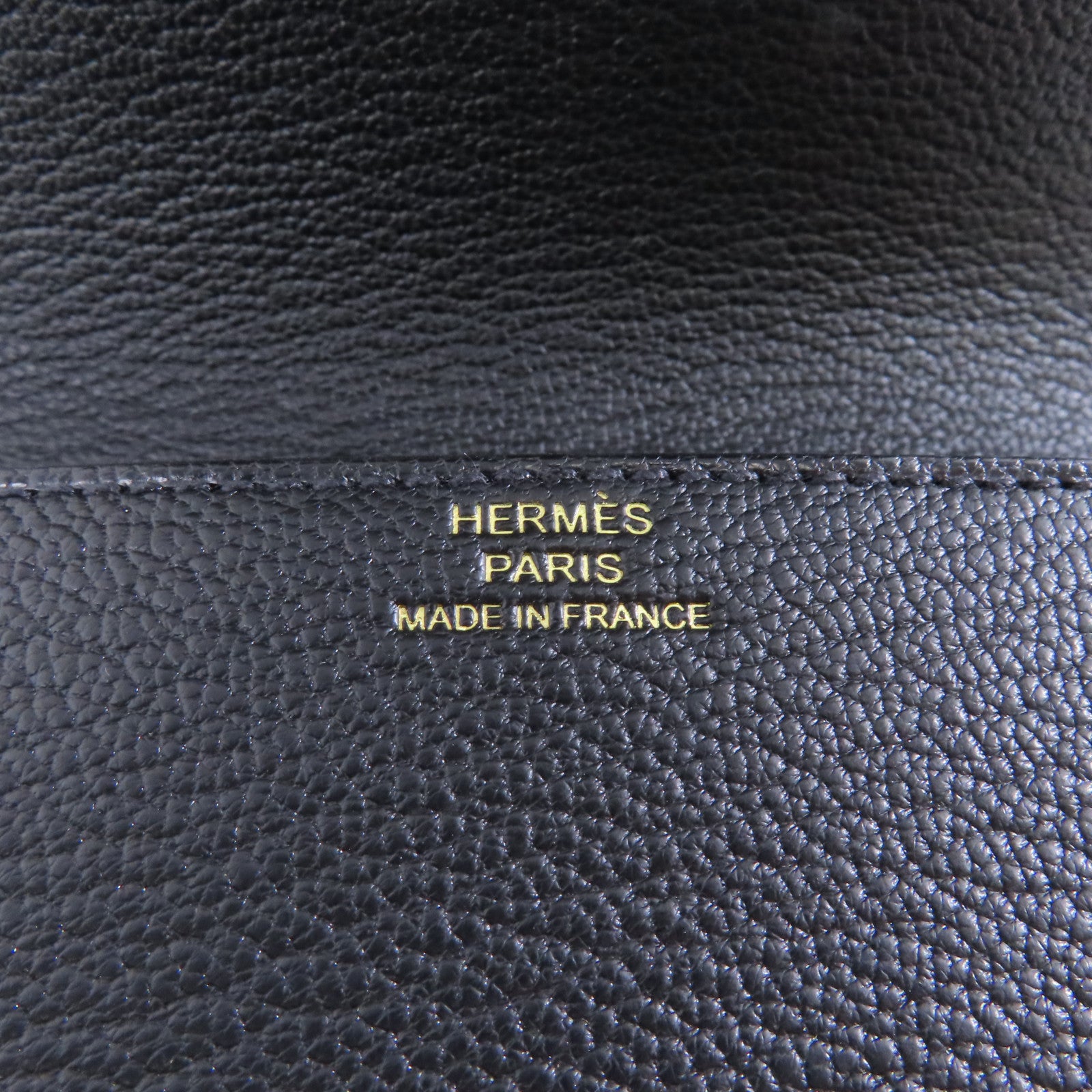 HERMES 【激減優惠】Chevre皮革Roulis Slim金扣錢包Noir/黑色
