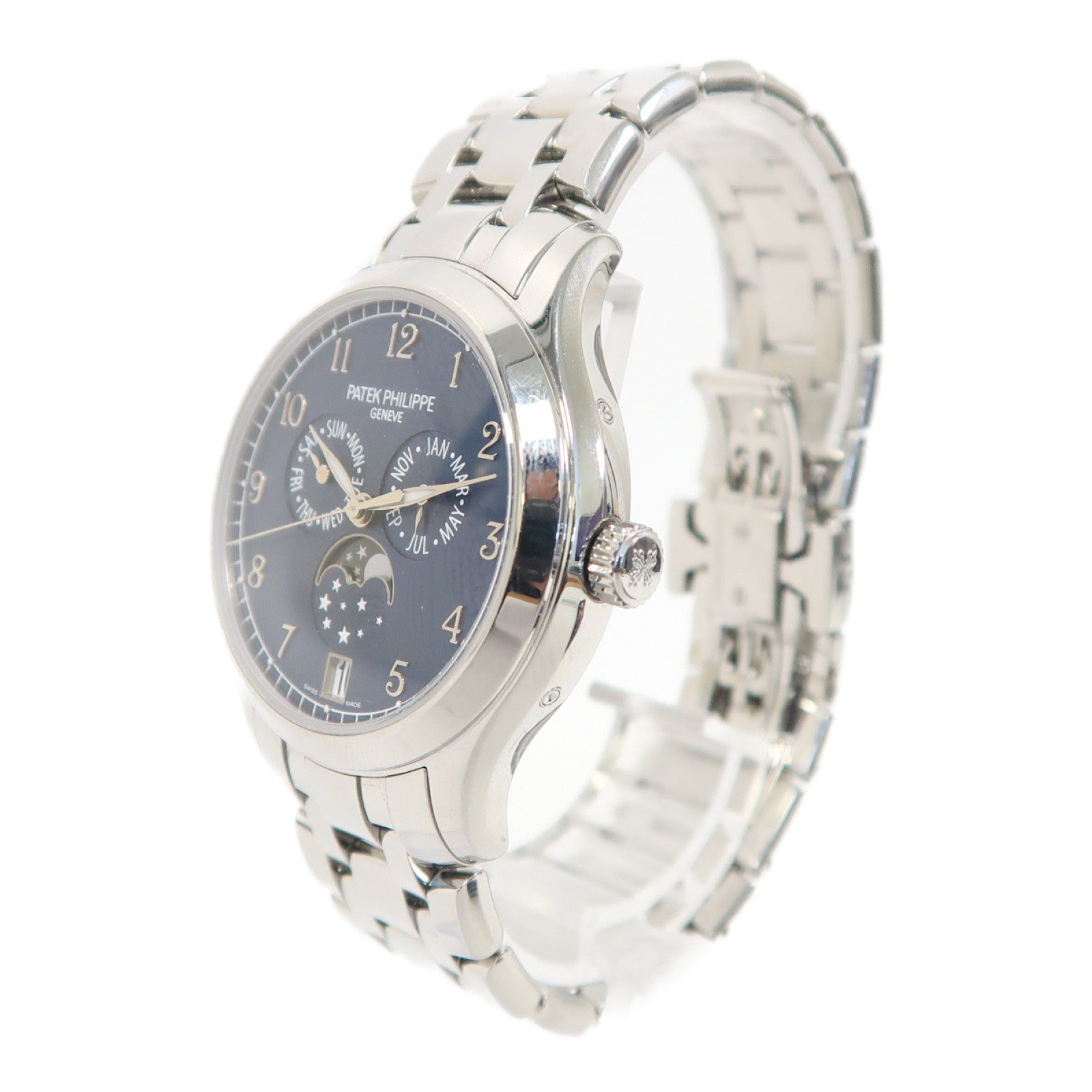 PATEK PHILIPPE Annual Calendar不鏽鋼手錶自動機芯藍色