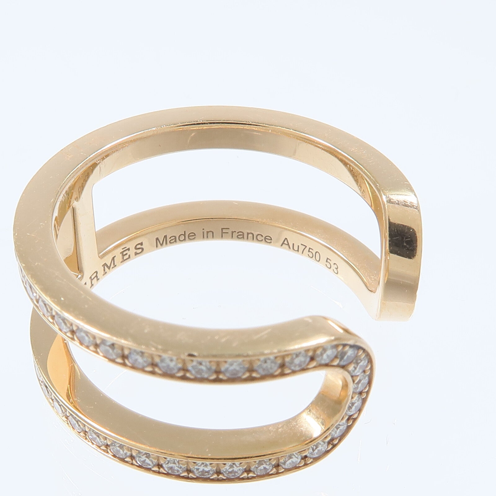 HERMES 18K玫瑰金Ever Chaine d'ancre Ring鑽石戒指