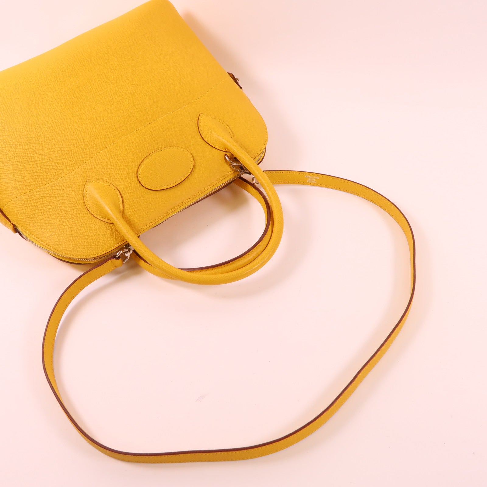 HERMES Epsom皮革Bolide 31銀扣手挽袋Jaune Ambre