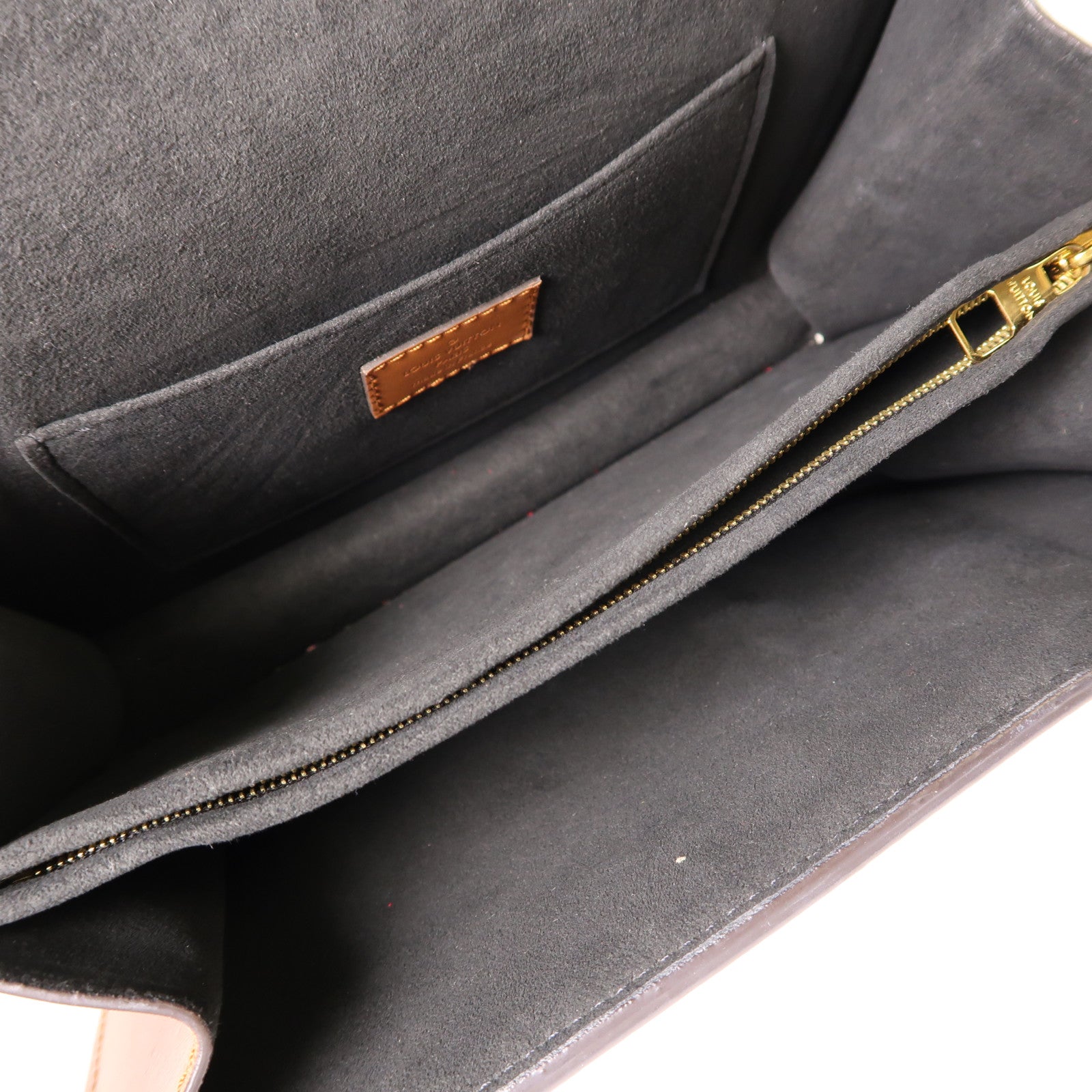 LOUIS VUITTON Monogram/Monogram Reverse Dauphine MM金扣手挽肩背兩用袋棕色