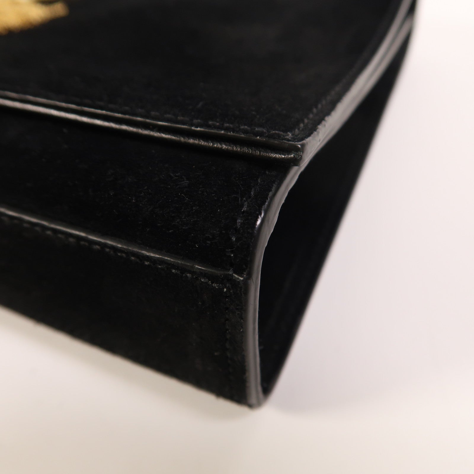 SAINT LAURENT 麂皮皮革Kate金扣鏈帶肩背袋