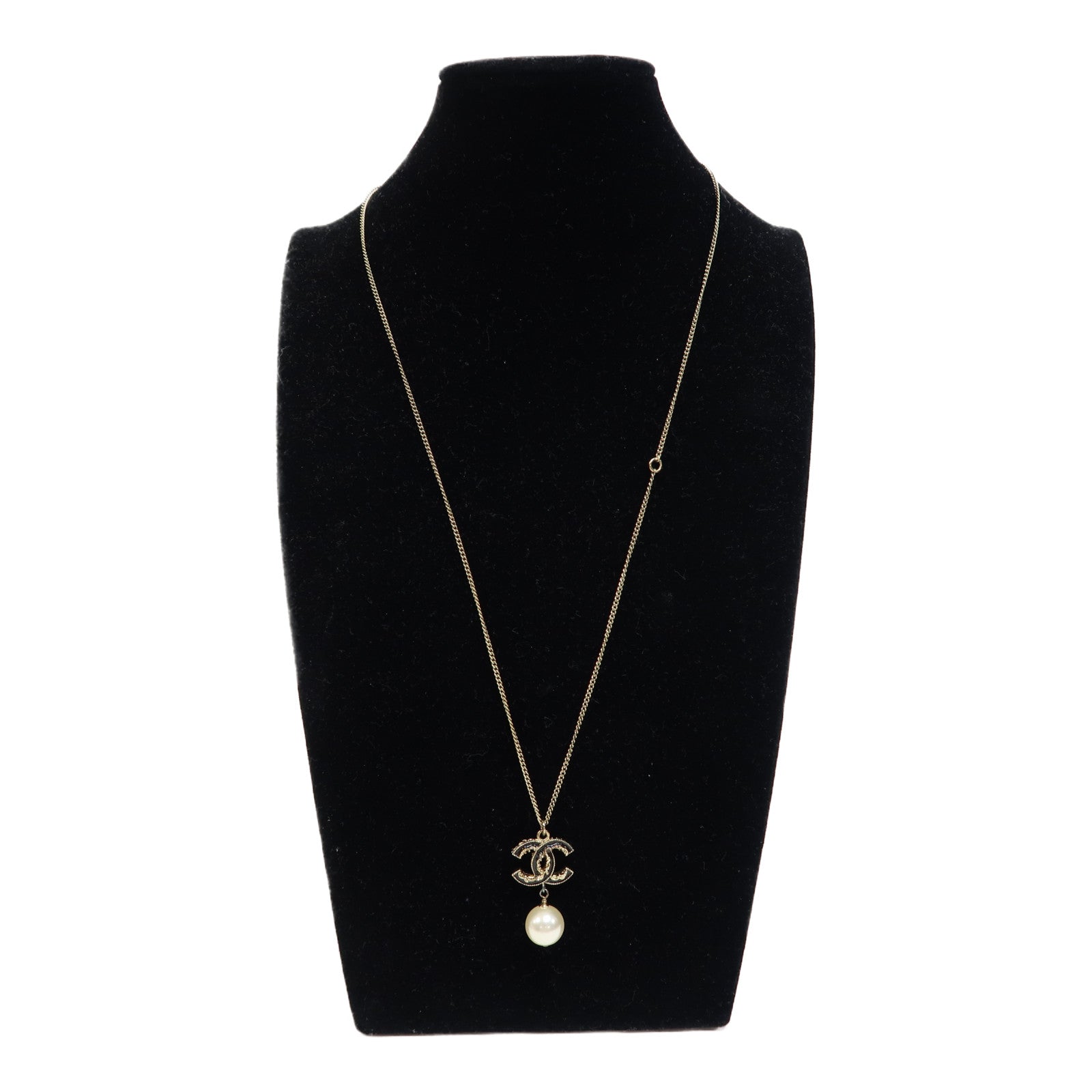 CHANEL 金屬Necklace項鍊黑色/白色