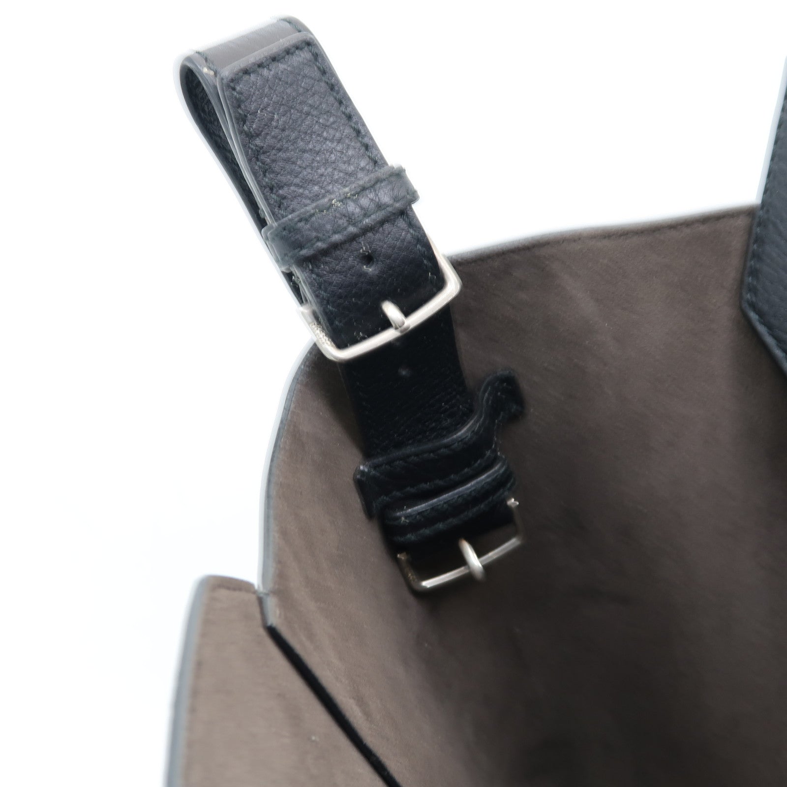 BALLY 牛皮皮革Tote Bag銀扣手挽袋黑色