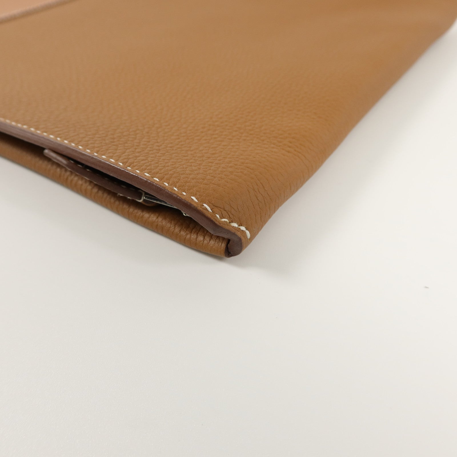 HERMES Togo/Evercolor皮革Manhattan Duo 35手拿包Gold