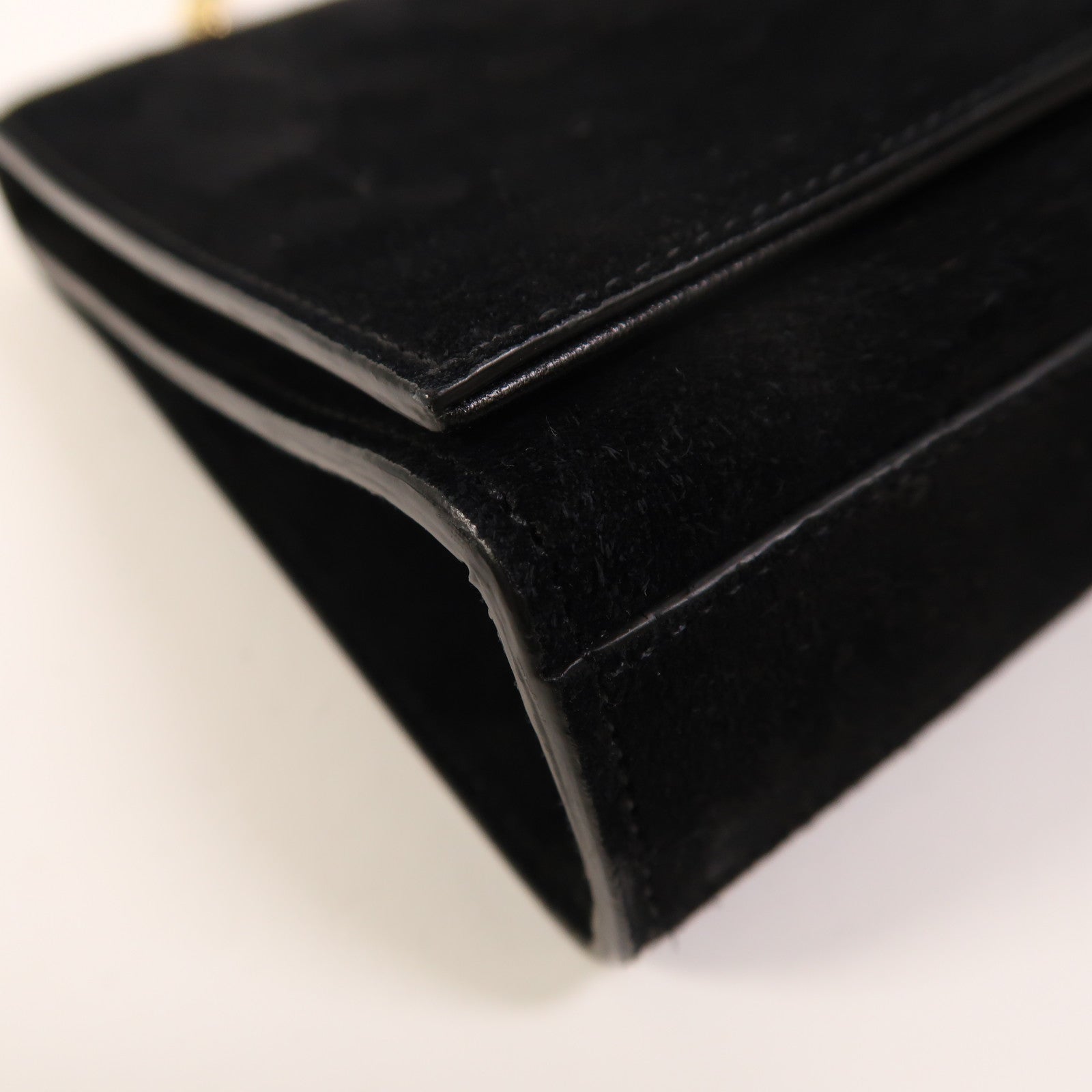 SAINT LAURENT 麂皮皮革Kate金扣鏈帶肩背袋