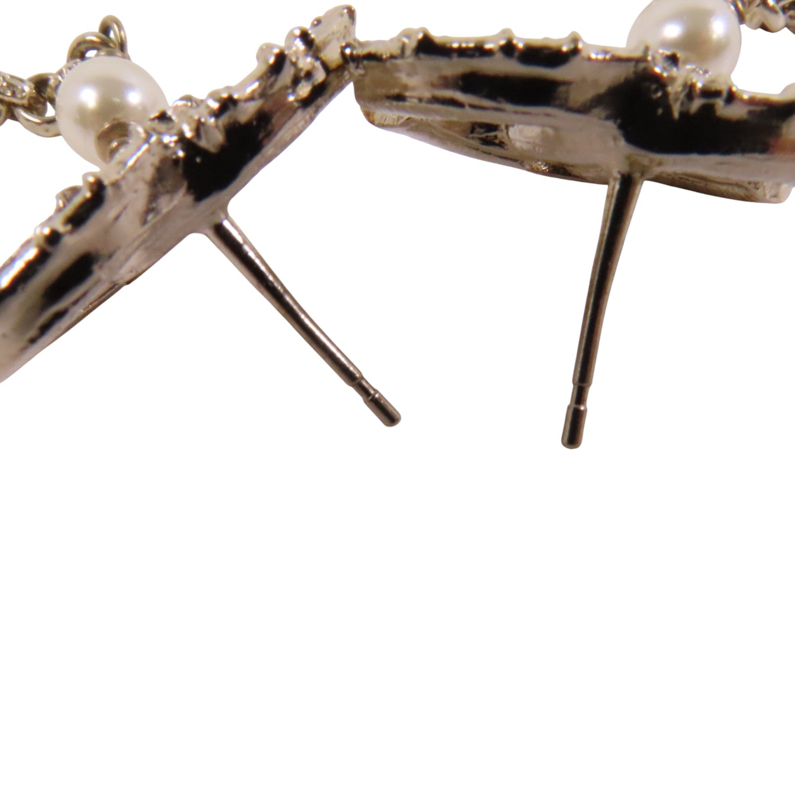 CHANEL 金屬/仿珍珠Earrings銀扣耳環