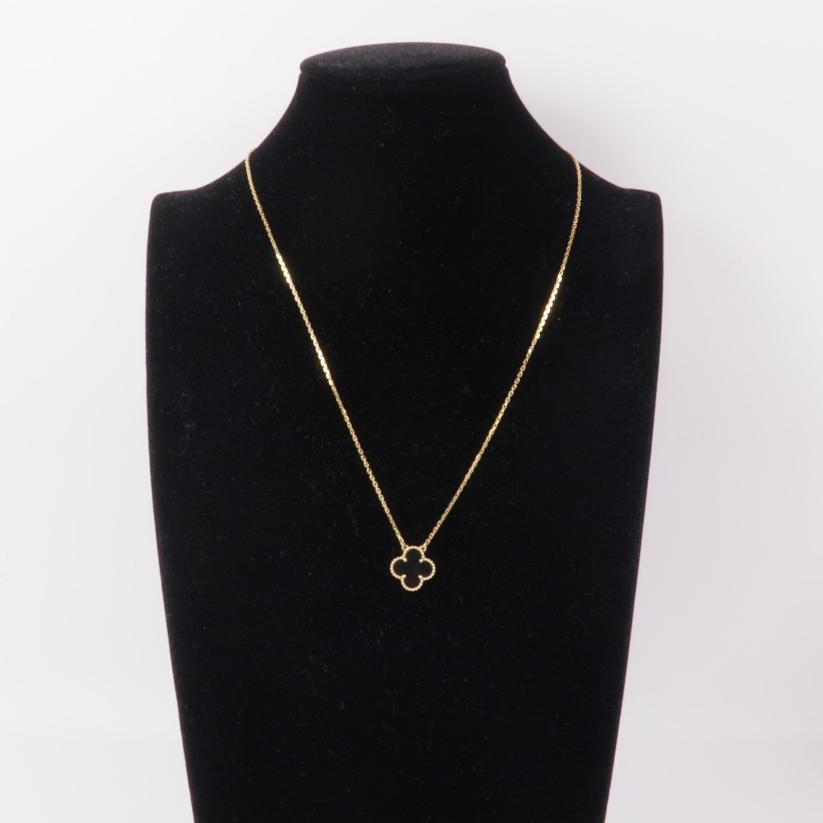 Van Cleef & Arpels 18K黃金Onxy Vintage Alhambra項鍊