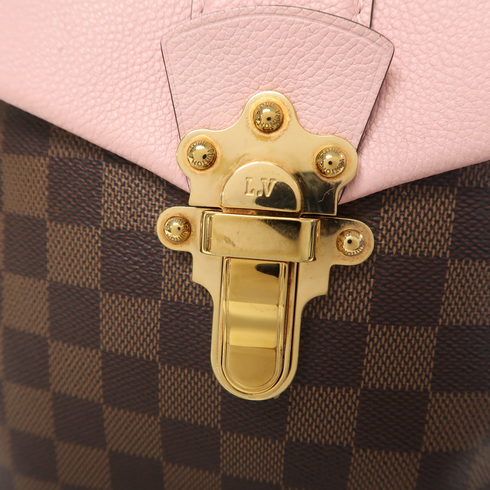 LOUIS VUITTON Damier Ebene Clapton金扣背包啡色