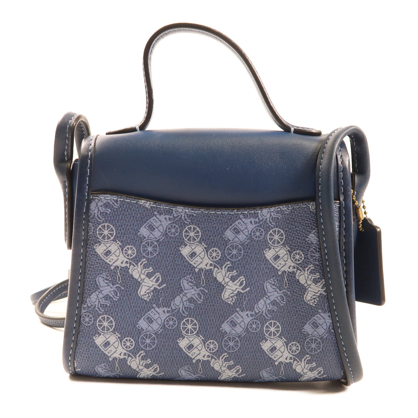 COACH 塗層帆布/牛皮皮革2 way Shoulder金扣肩背袋