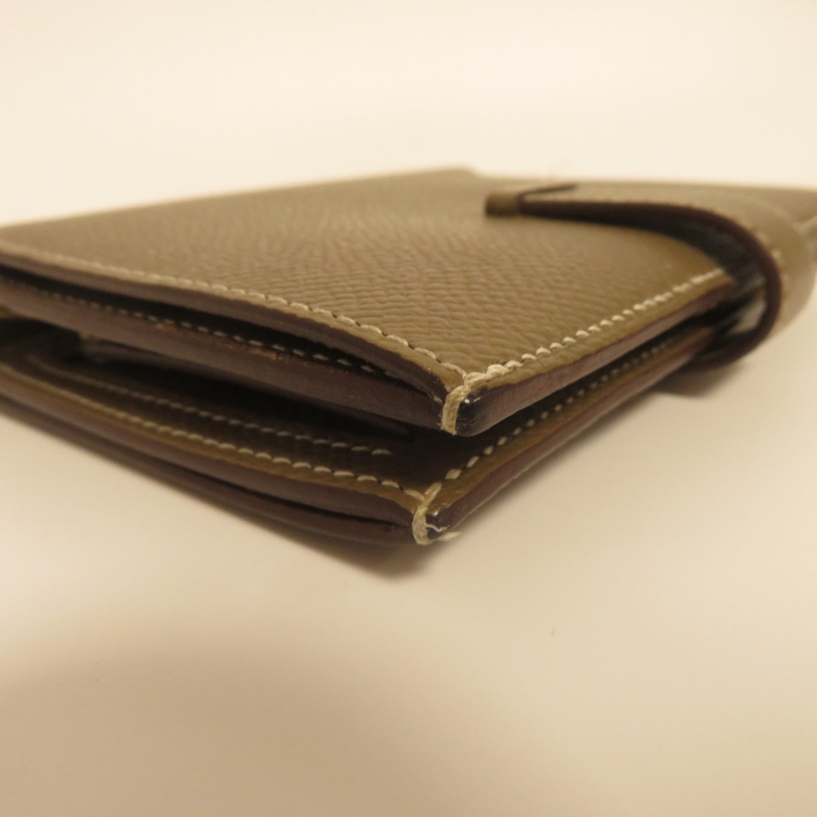 HERMES 【激減優惠】Epsom皮革Bearn Compact Wallet金扣錢包啡色