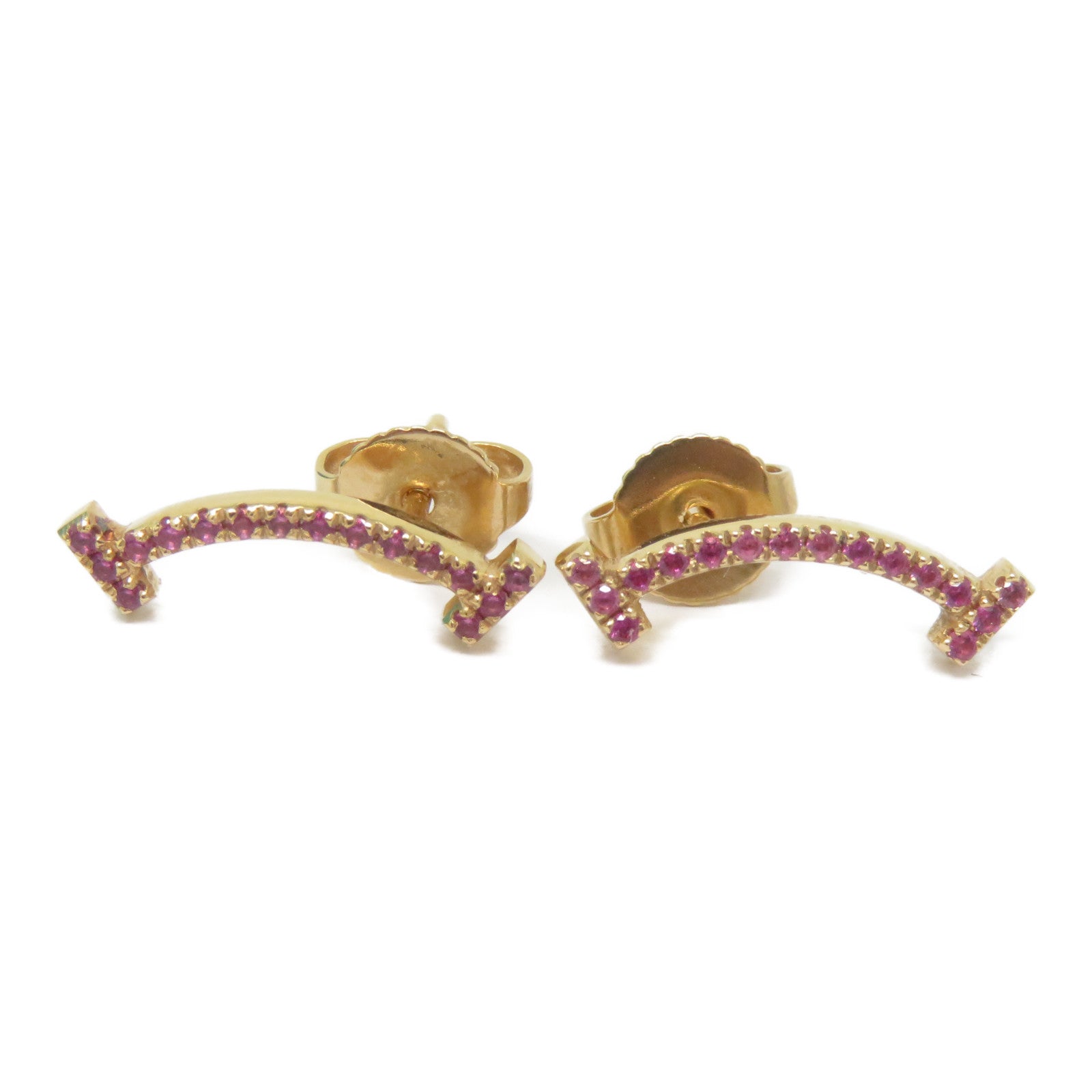 TIFFANY＆CO 【激減優惠】18K玫瑰金Smile Earrings藍寶耳環粉紅色