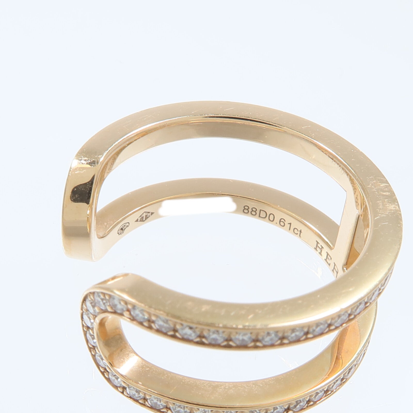 HERMES 18K玫瑰金Ever Chaine d'ancre Ring鑽石戒指