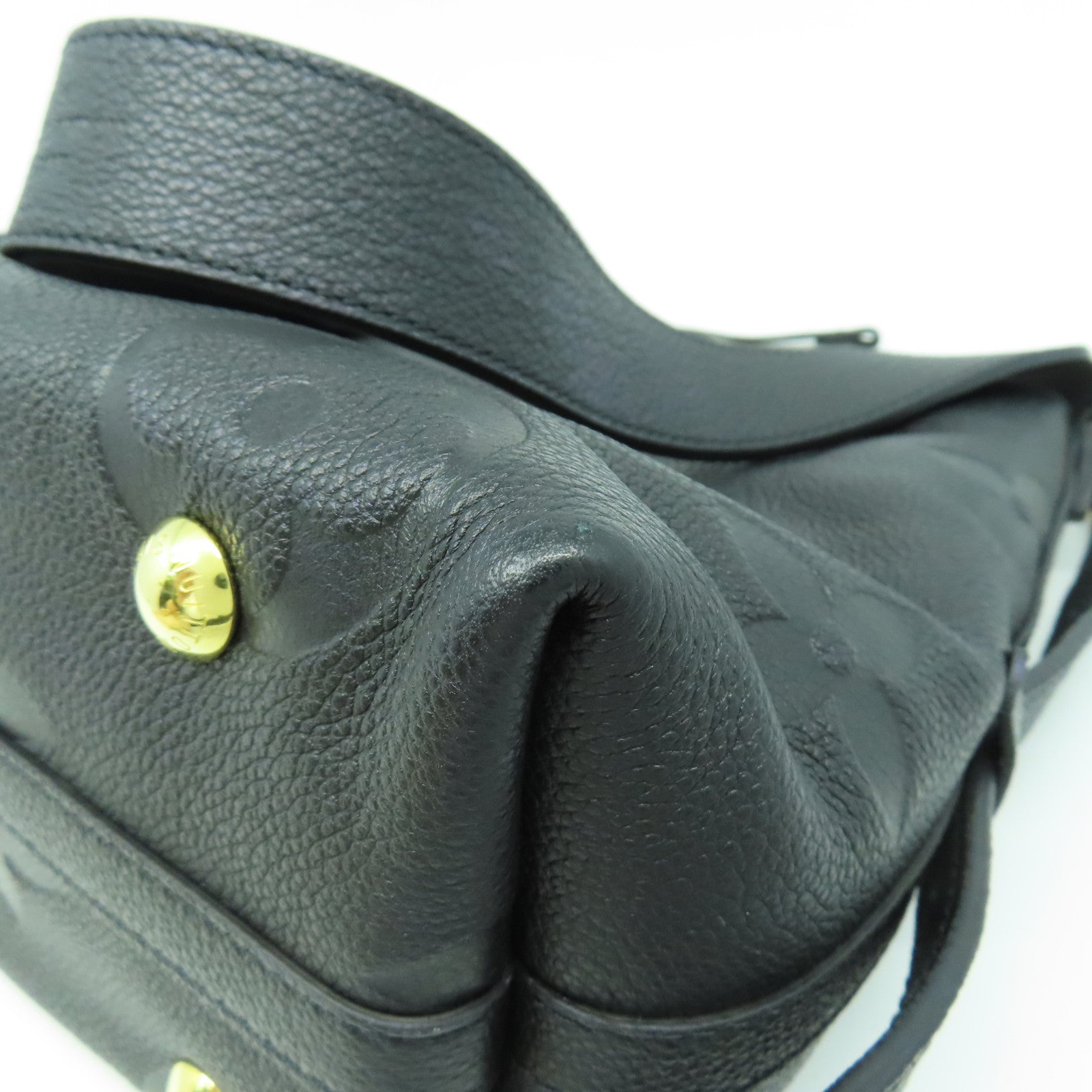 LOUIS VUITTON Monogram Empreinte Carry AII PM金扣肩背袋黑色
