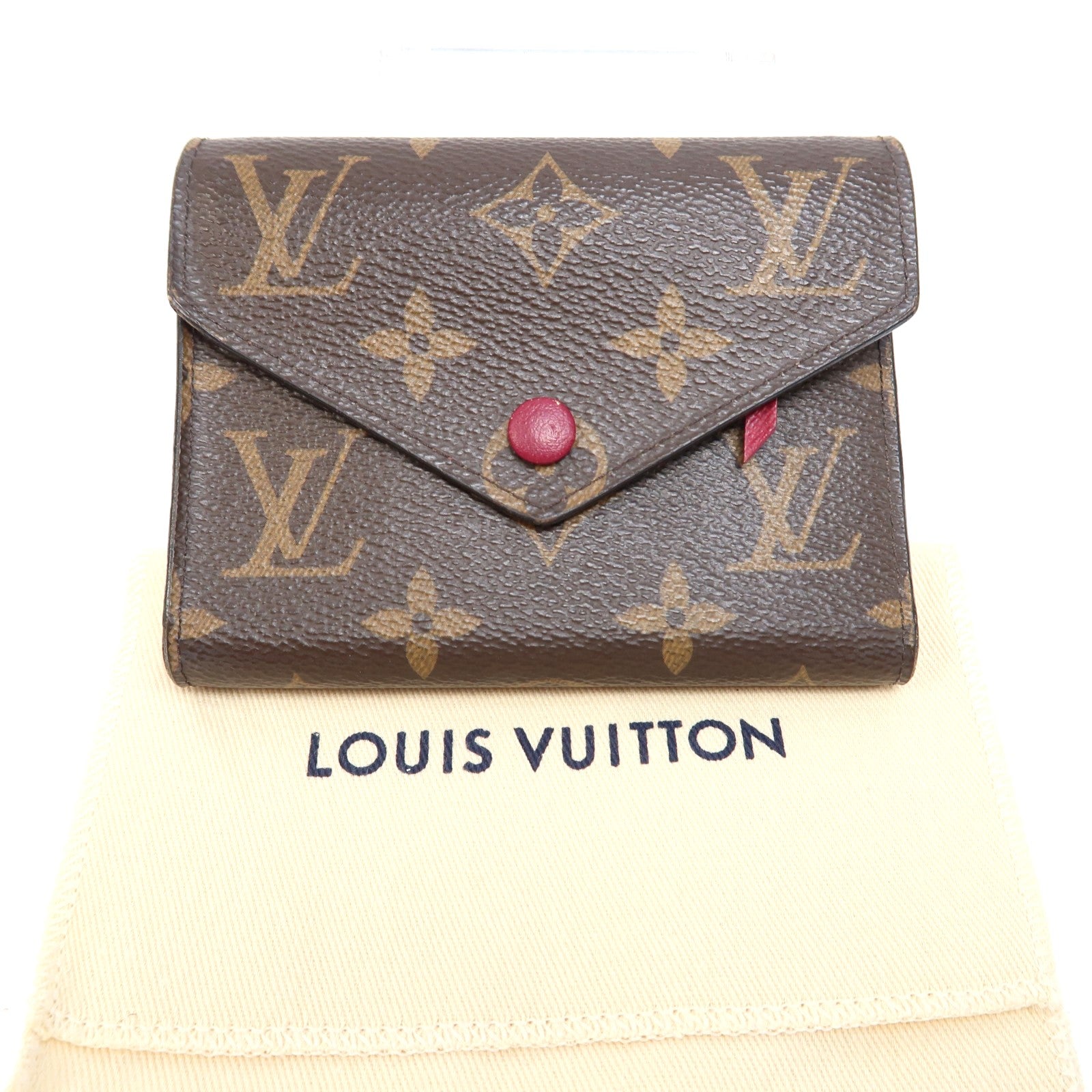 LOUIS VUITTON Monogram Victorine金扣錢包啡色/紫紅色