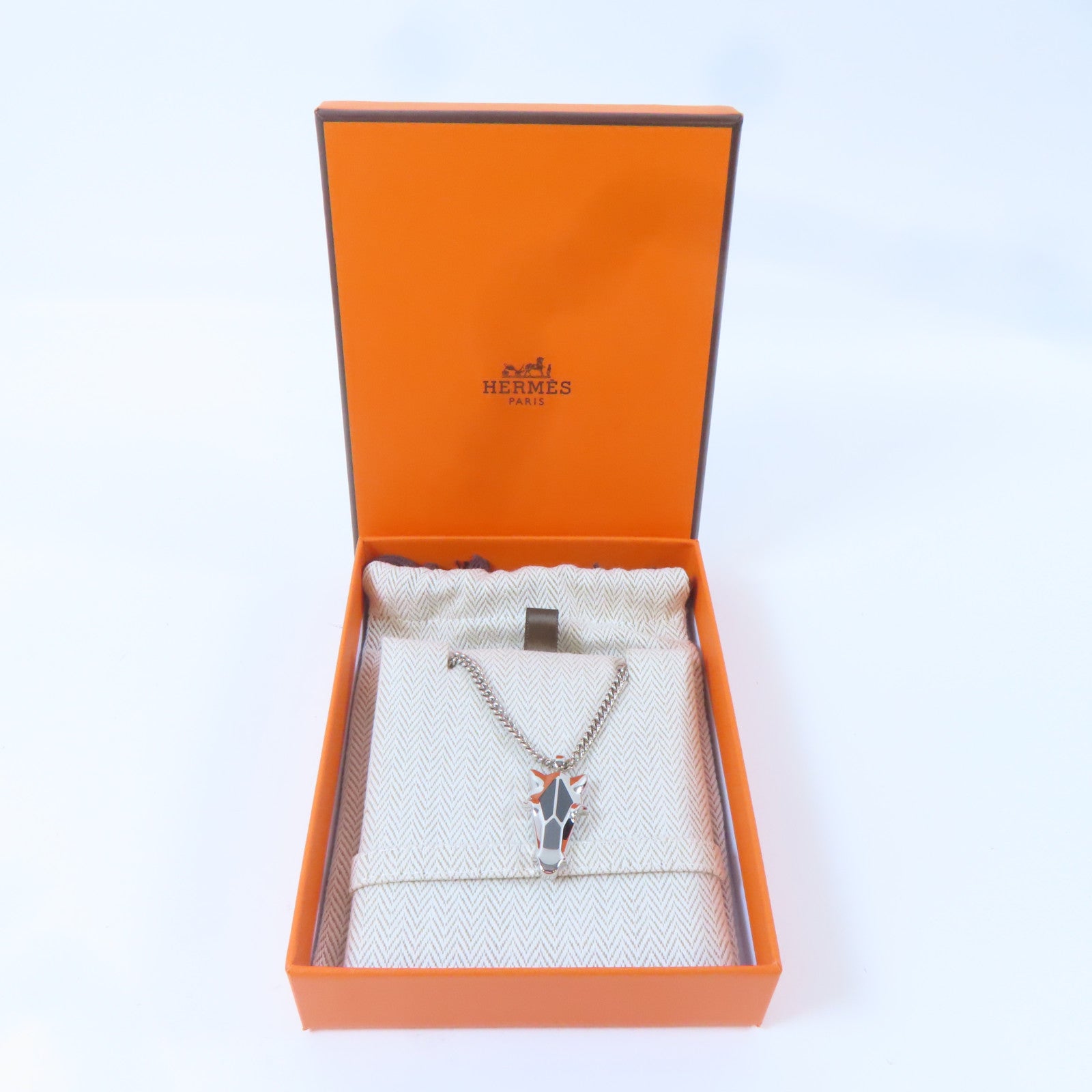 HERMES 金屬Destrier Necklace項鍊銀色– Brand Off Hong Kong