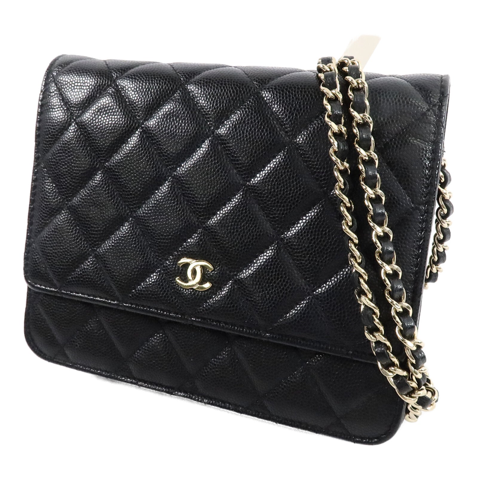CHANEL 牛皮皮革Square Wallet On Chain鏈帶肩背袋