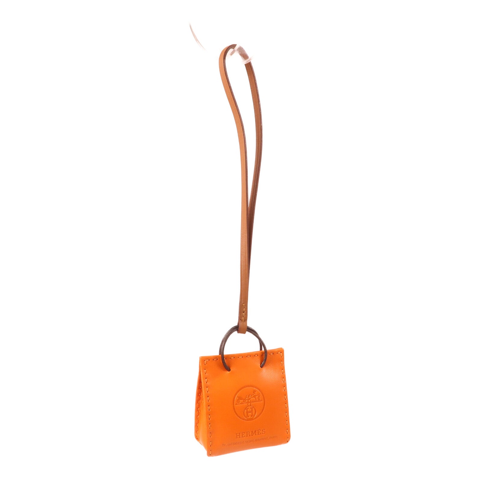 HERMES Milo/Swift皮革Sac Orange Bag Charm掛飾Orange