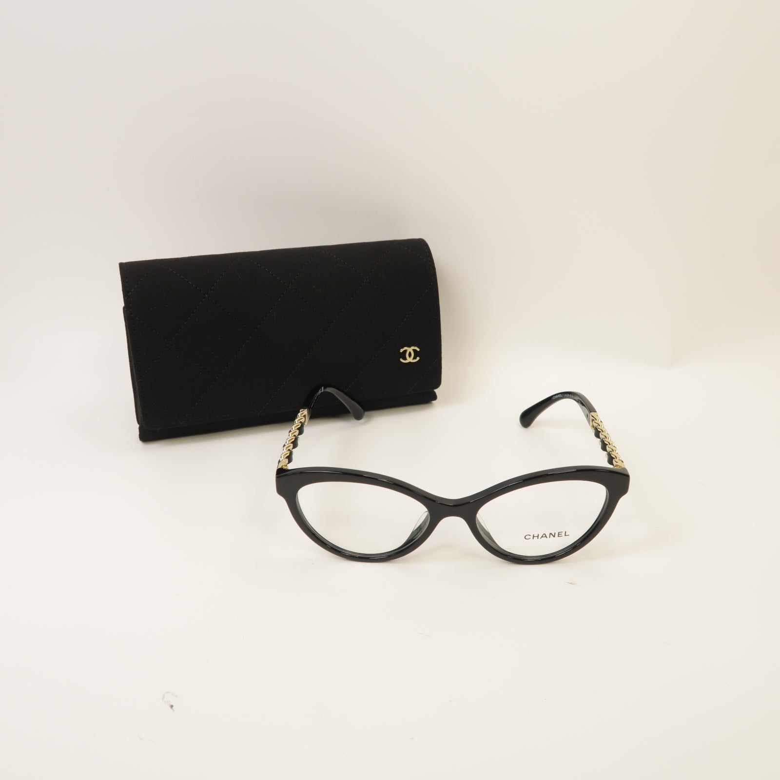 CHANEL 【激減優惠】PVC Glasses金扣眼鏡黑色